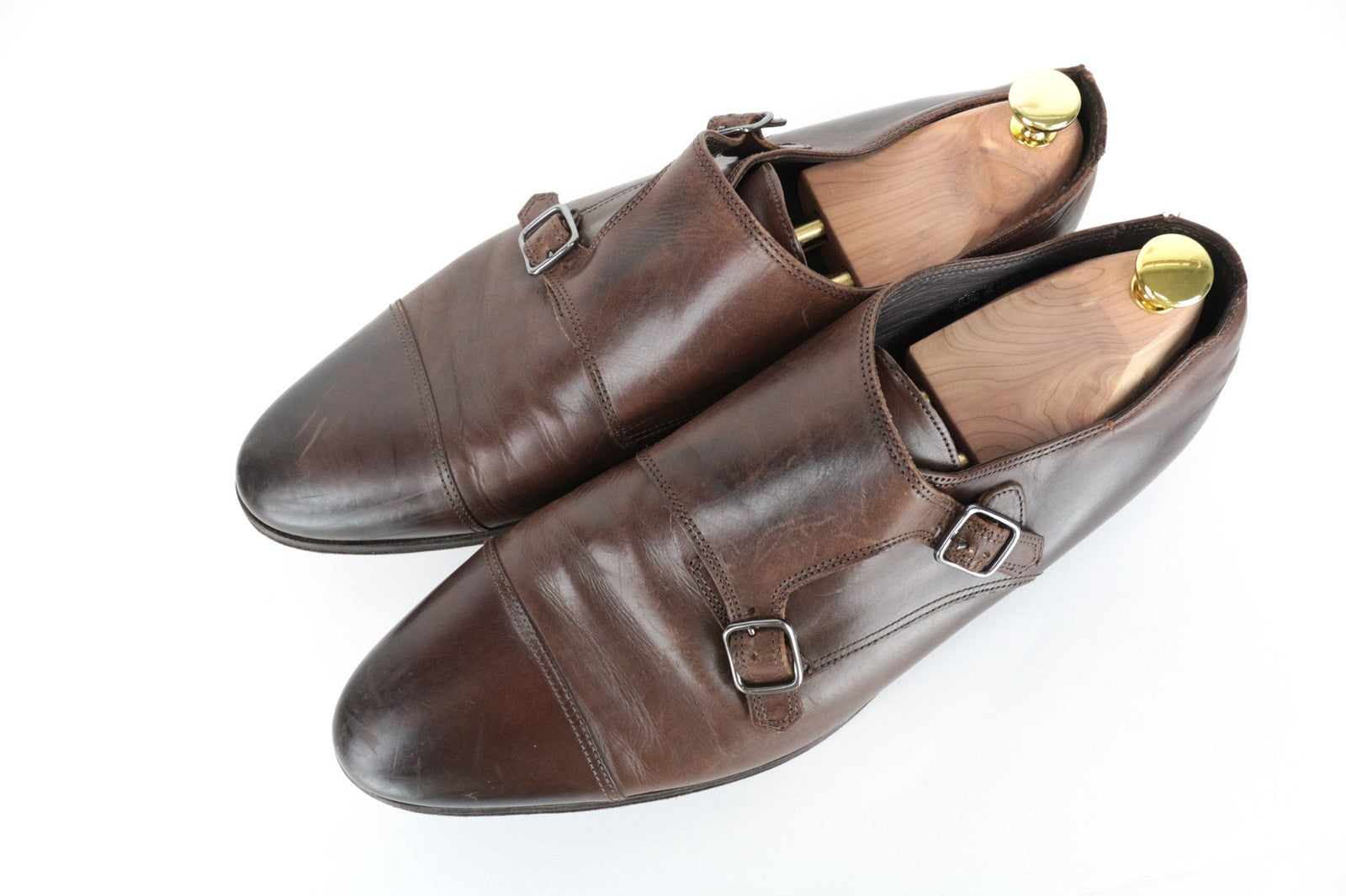 SUITSUPPLY Brown Leather Formal Shoes EU45 Men's Classic Buckled Loafers