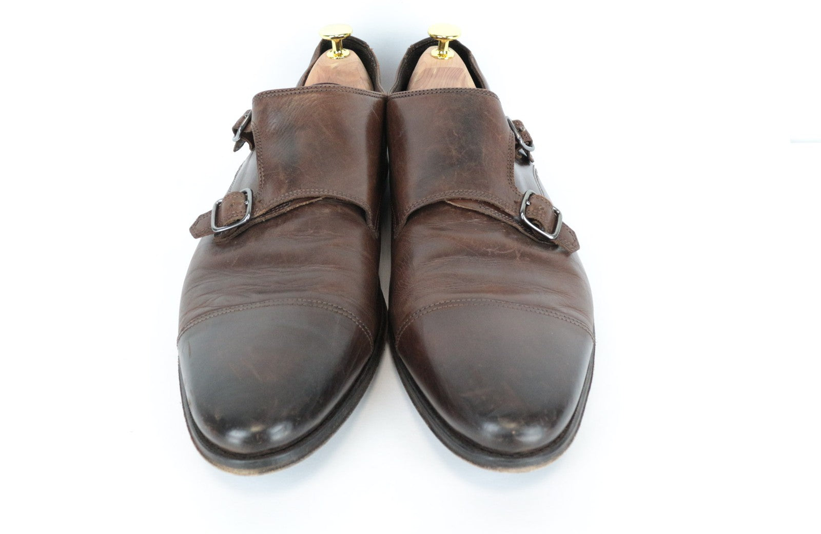 SUITSUPPLY Brown Leather Formal Shoes EU45 Men's Classic Buckled Loafers