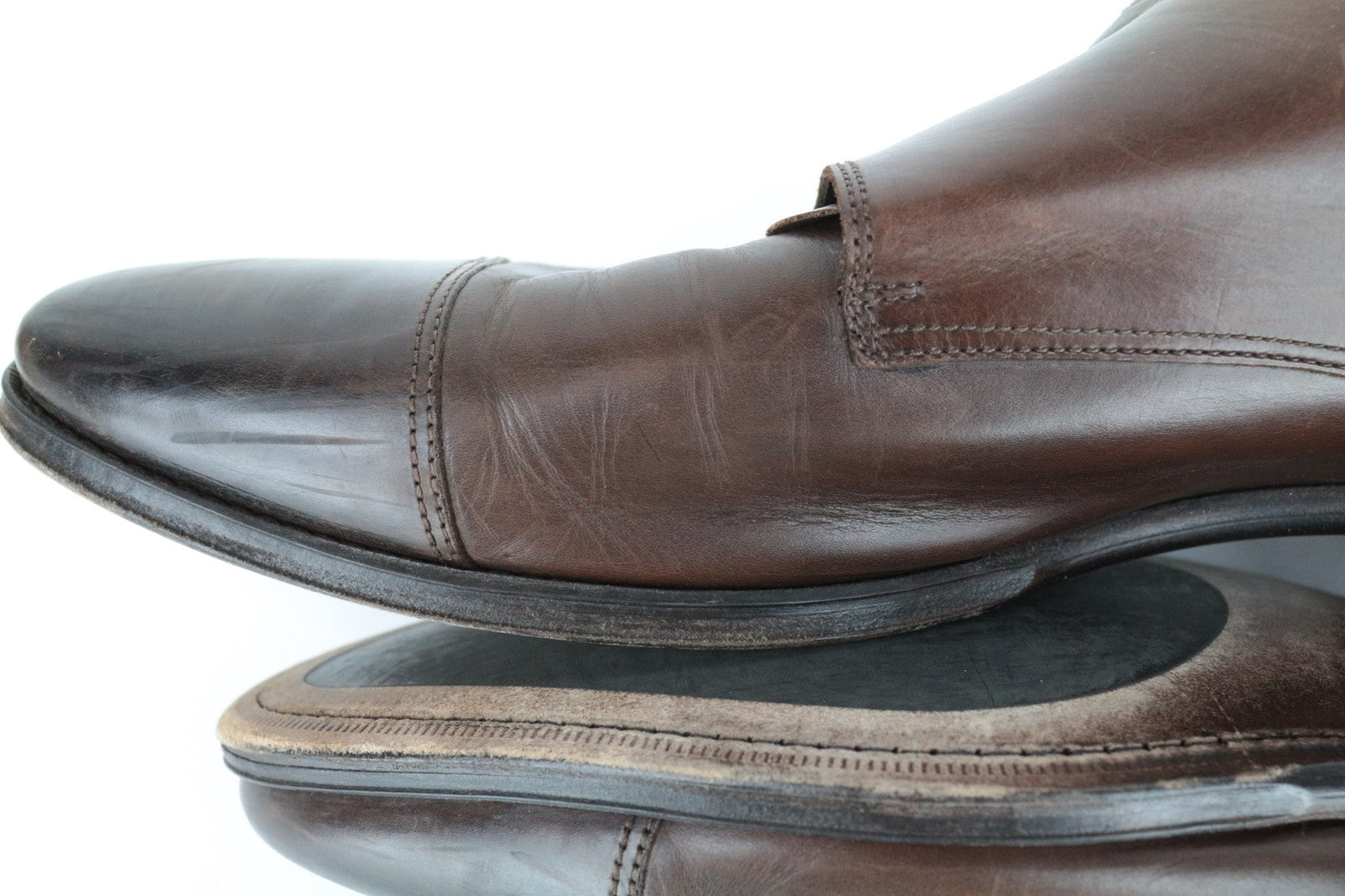 SUITSUPPLY Brown Leather Formal Shoes EU45 Men's Classic Buckled Loafers