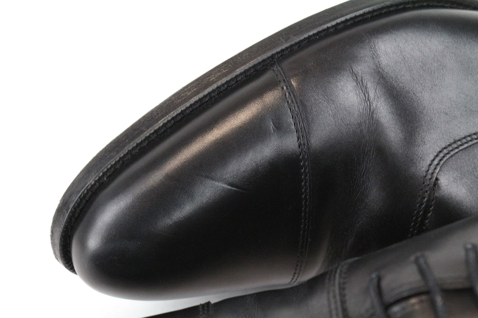 SUITSUPPLY Men's Casual Shoes EU46 Black Leather Formal Laced Low-Top Classic