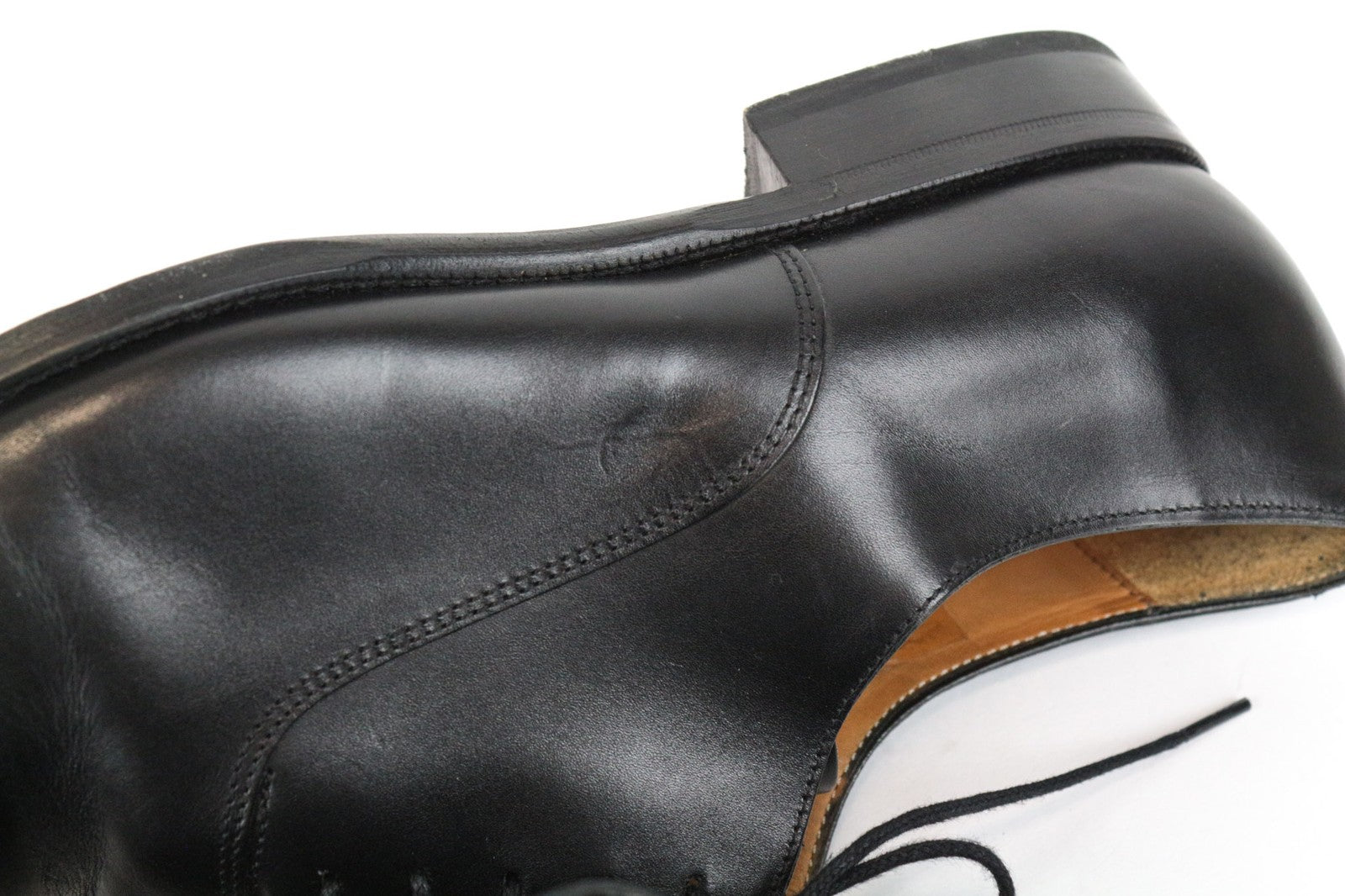 SUITSUPPLY Men's Casual Shoes EU46 Black Leather Formal Laced Low-Top Classic