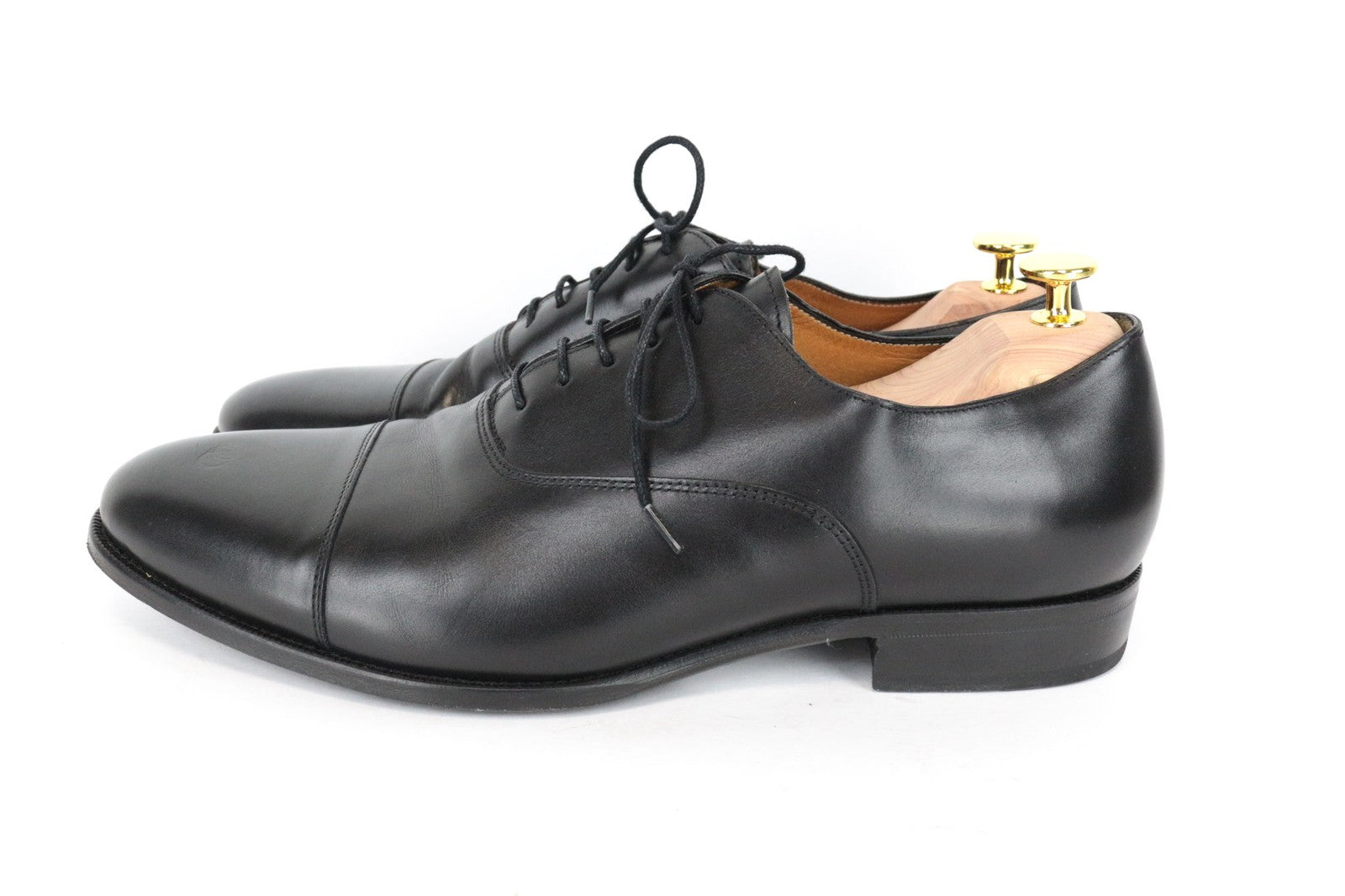 SUITSUPPLY Men's Casual Shoes EU46 Black Leather Formal Laced Low-Top Classic