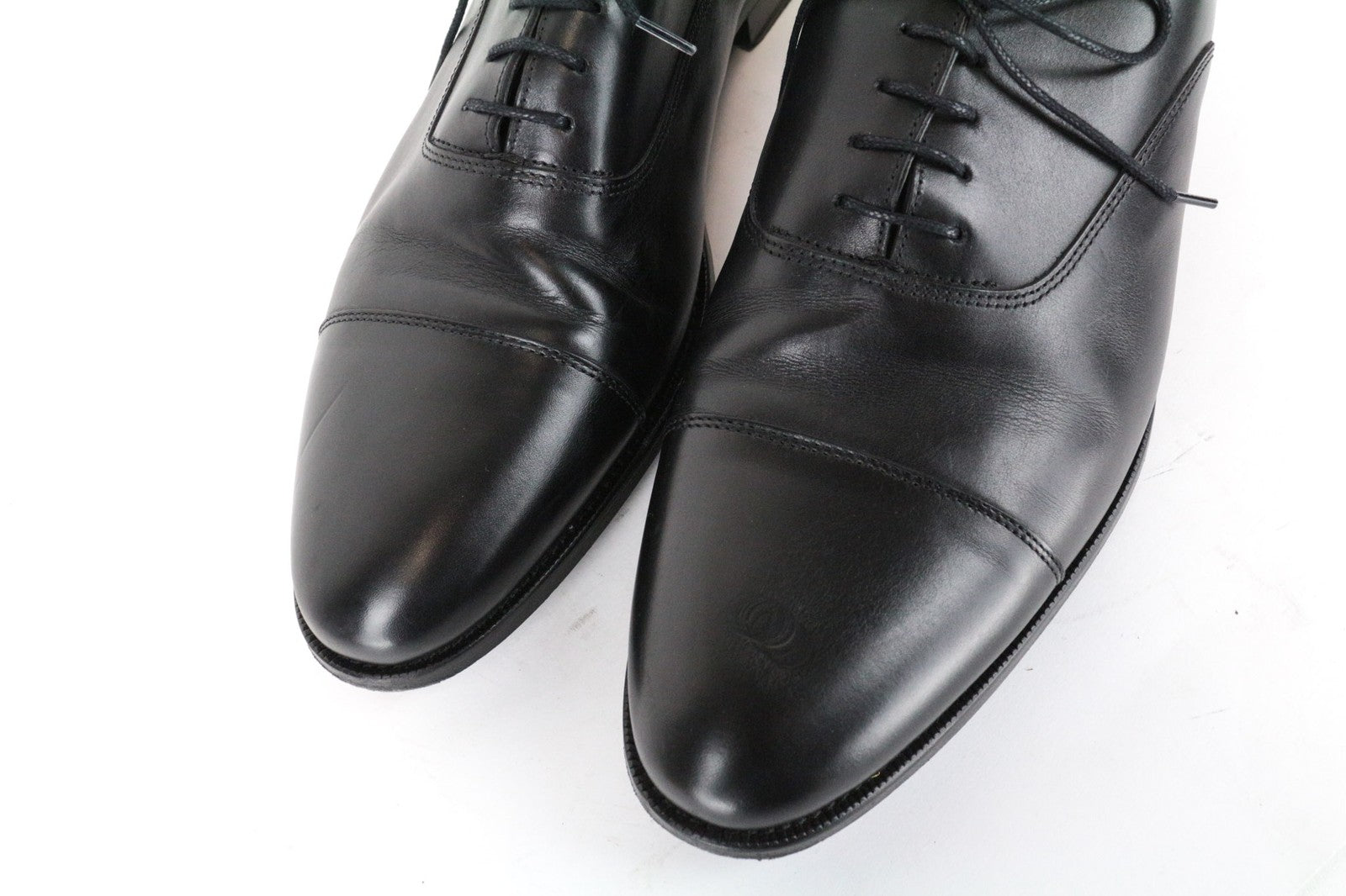 SUITSUPPLY Men's Casual Shoes EU46 Black Leather Formal Laced Low-Top Classic