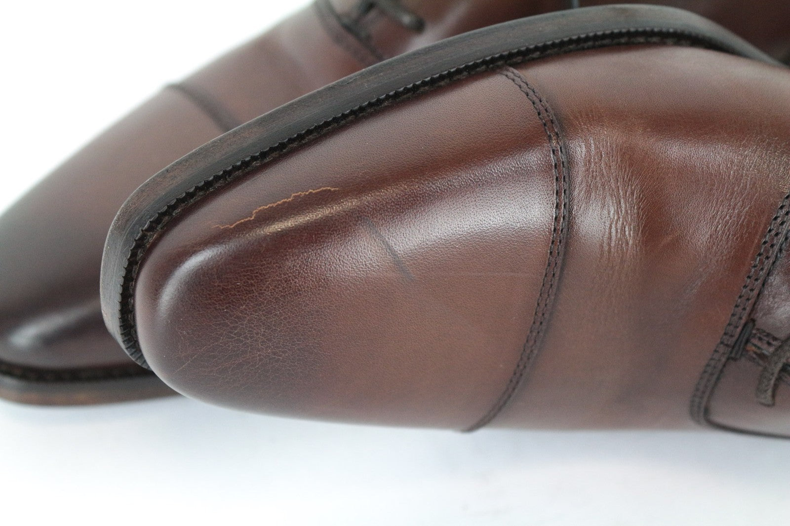 SUITSUPPLY Men's Casual Shoes EU42 Brown Leather Low-Top Classic Lace Up