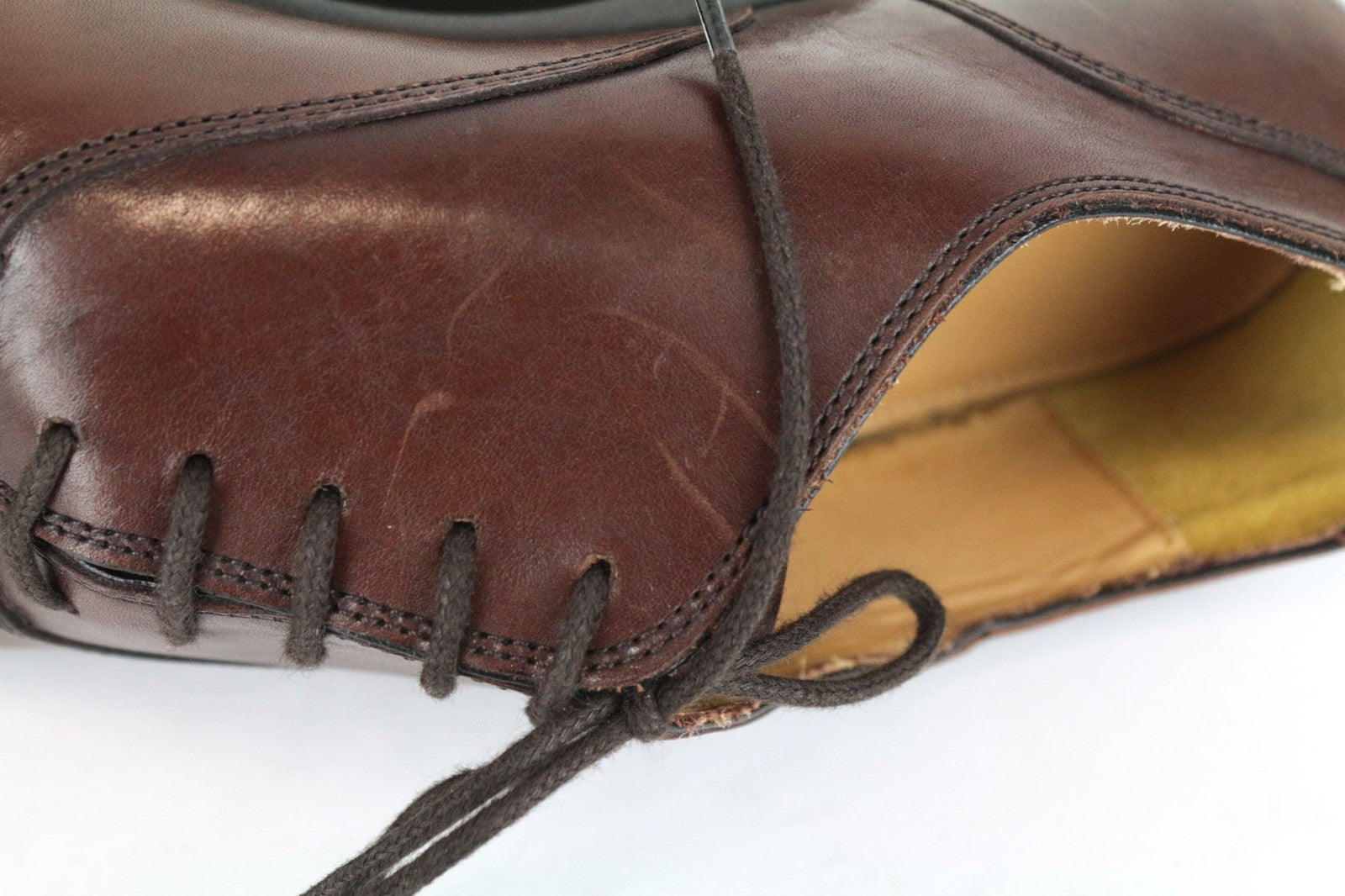 SUITSUPPLY Men's Casual Shoes EU42 Brown Leather Low-Top Classic Lace Up