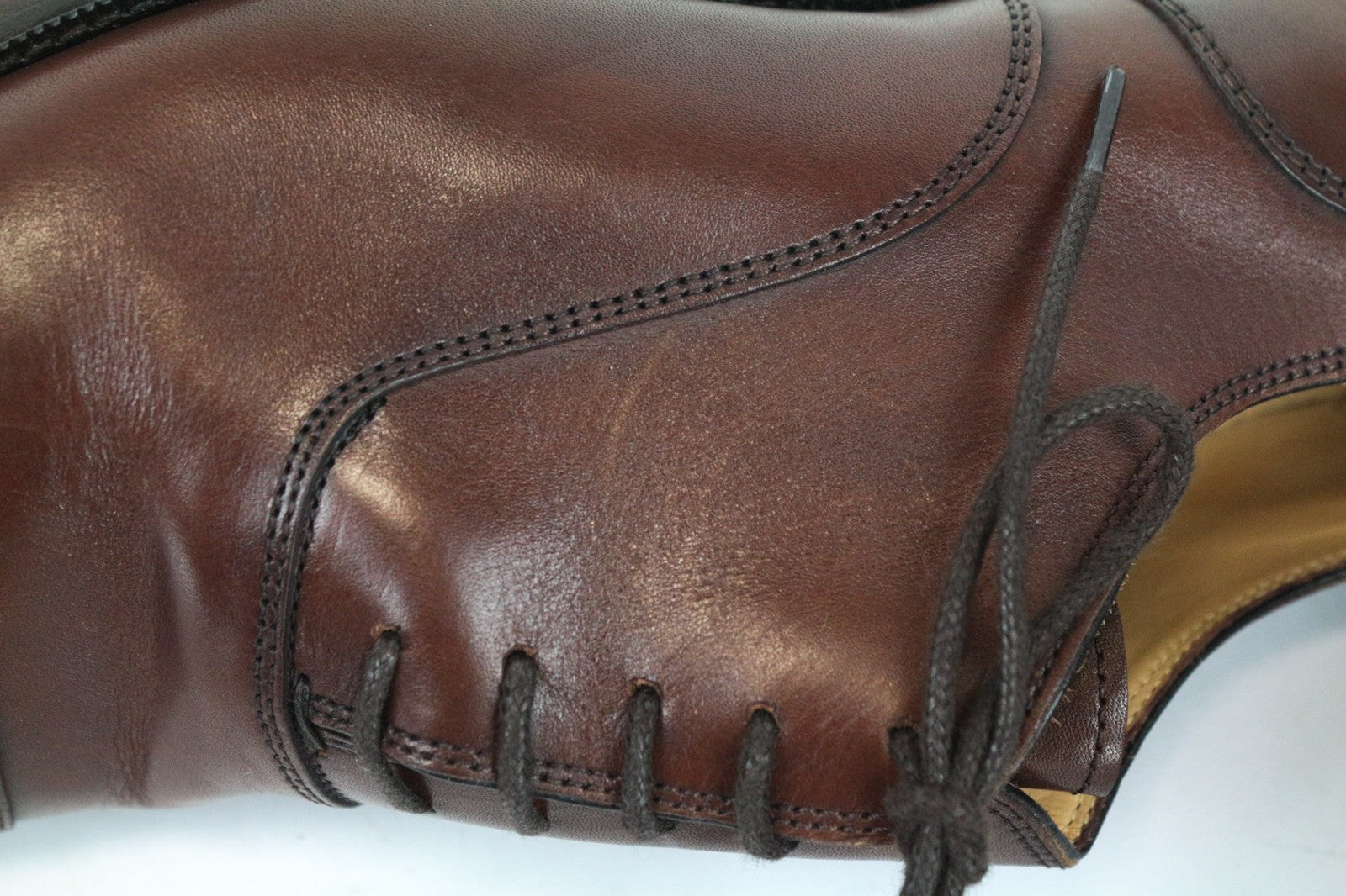 SUITSUPPLY Men's Casual Shoes EU42 Brown Leather Low-Top Classic Lace Up