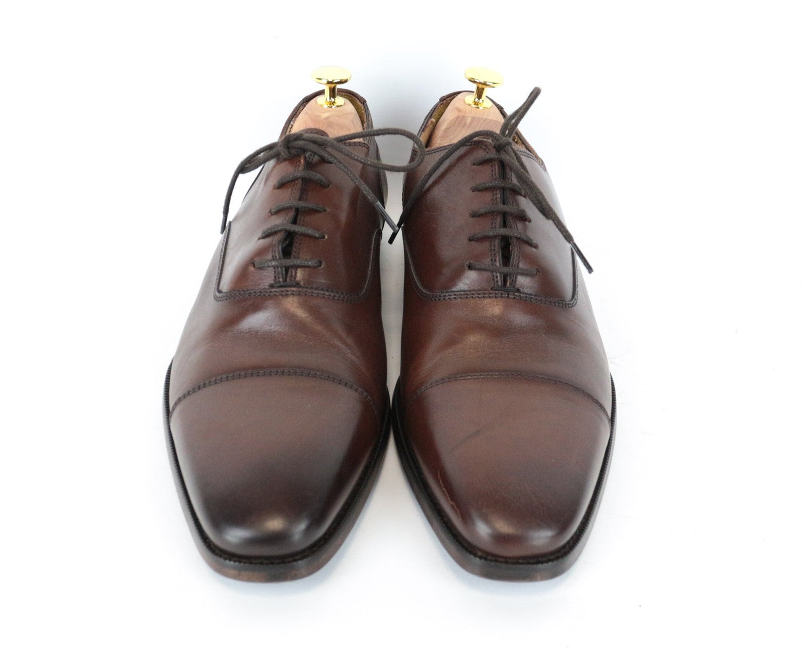 SUITSUPPLY Men's Casual Shoes EU42 Brown Leather Low-Top Classic Lace Up