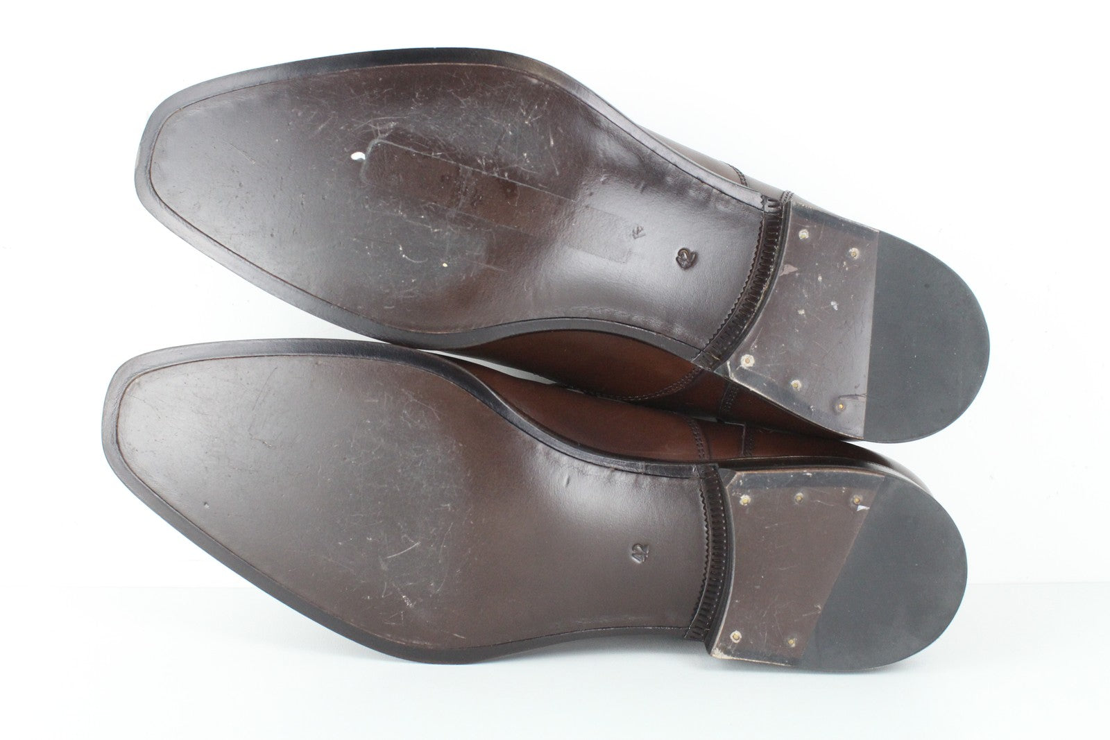 SUITSUPPLY Men's Casual Shoes EU42 Brown Leather Low-Top Classic Lace Up