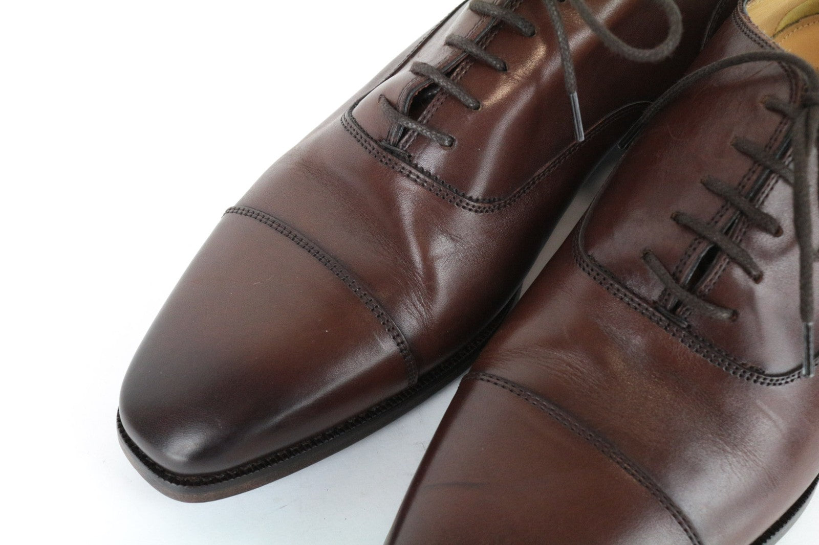 SUITSUPPLY Men's Casual Shoes EU42 Brown Leather Low-Top Classic Lace Up