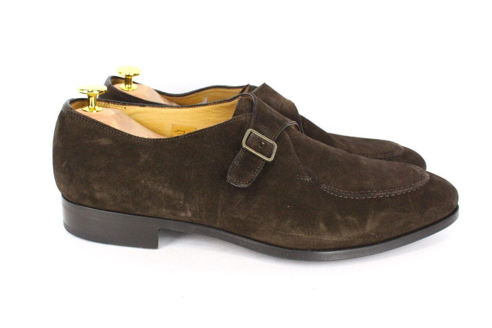 SUITSUPPLY Men's Casual Shoes EU45 Brown Leather Buckled Classic Relaxed Style