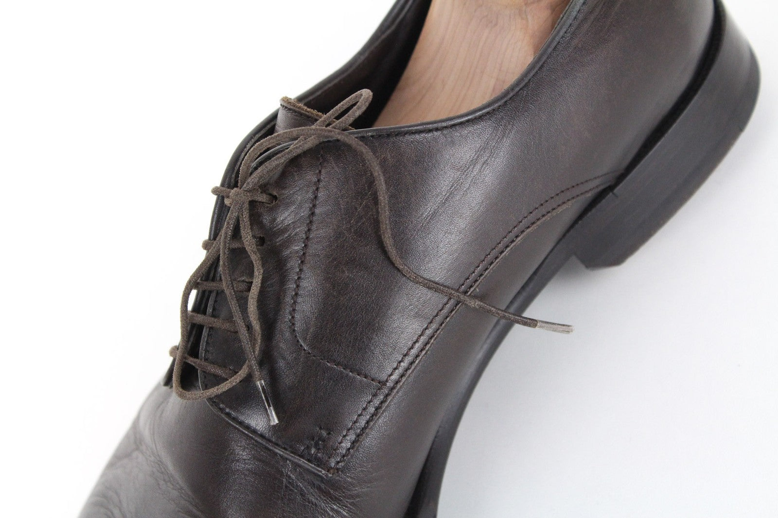 SUITSUPPLY Dark Brown EU44 Leather Low-Top Laced Shoes Men's UK10 Classic