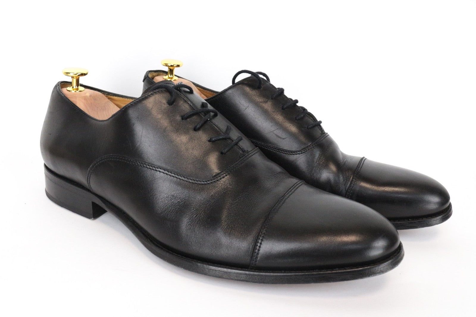 SUITSUPPLY Men's EU45 Black Leather Laced Low-Top Dress Casual Shoe Classic