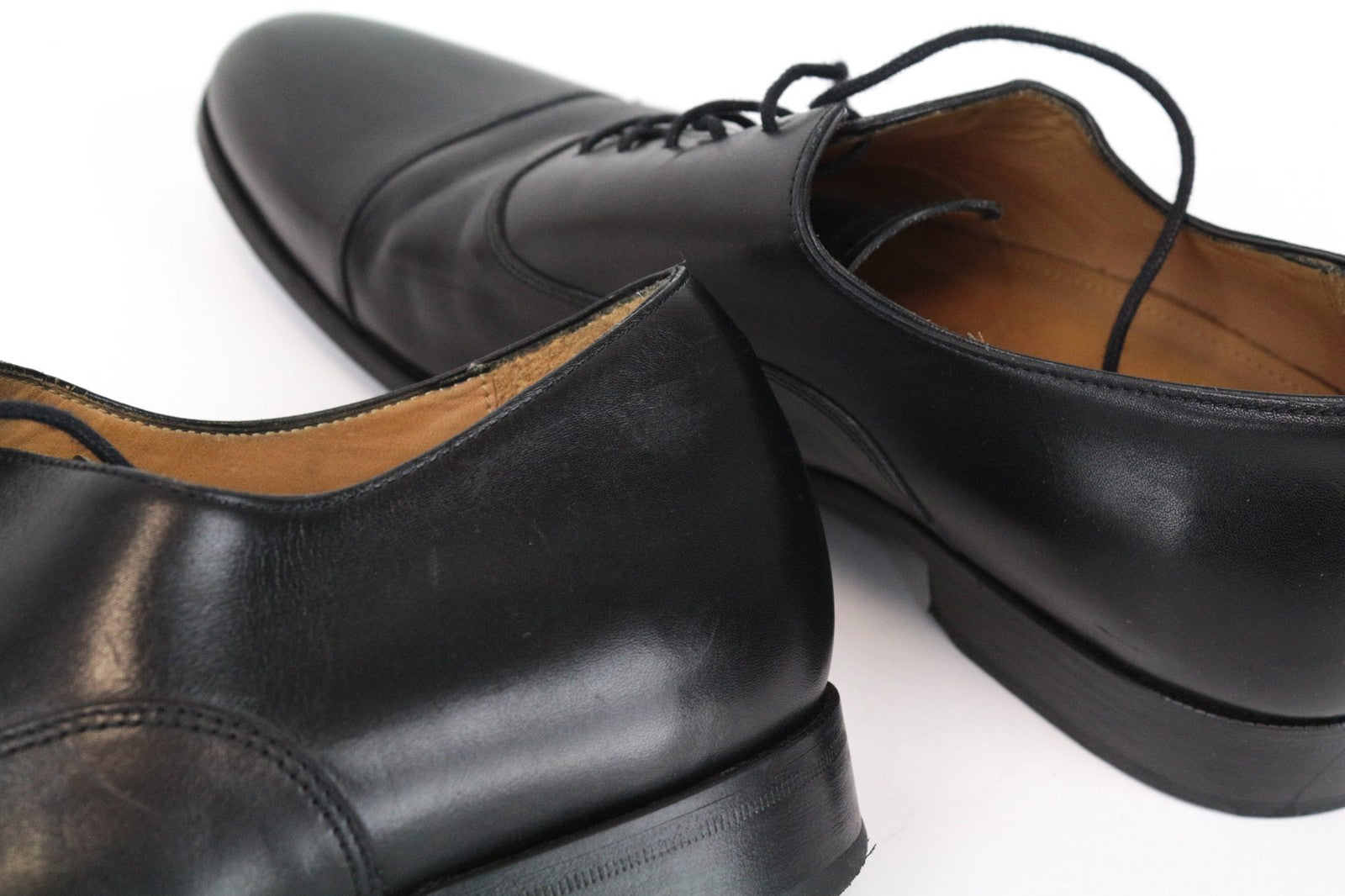 SUITSUPPLY Men's EU45 Black Leather Laced Low-Top Dress Casual Shoe Classic