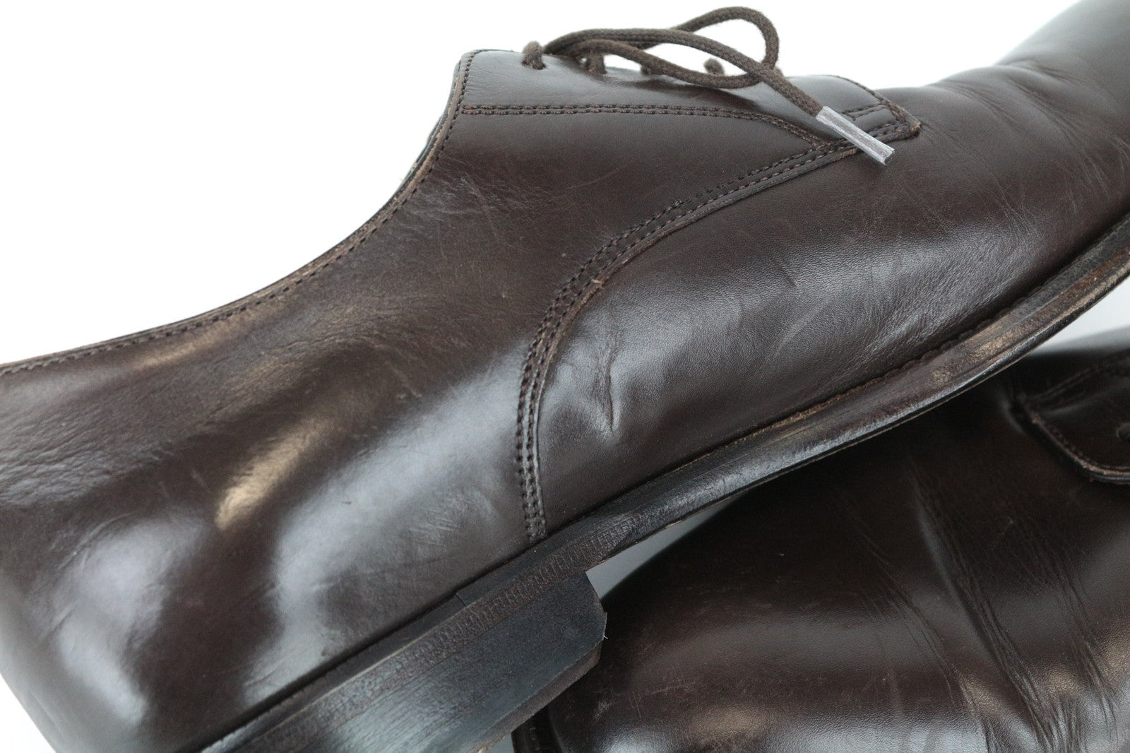 SUITSUPPLY Men's EU41.5 Brown Leather Classic Laced Low Casual Shoe Style