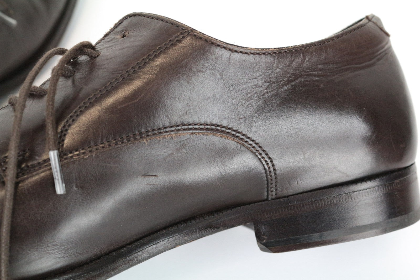 SUITSUPPLY Men's EU41.5 Brown Leather Classic Laced Low Casual Shoe Style