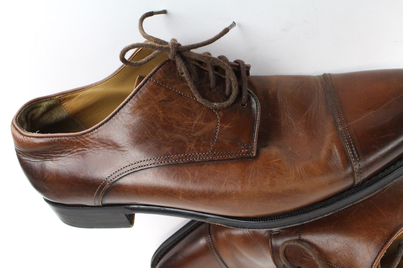 SUITSUPPLY Men's Brown Leather EU43 Lace-Up Low Top Dressy Casual Shoes