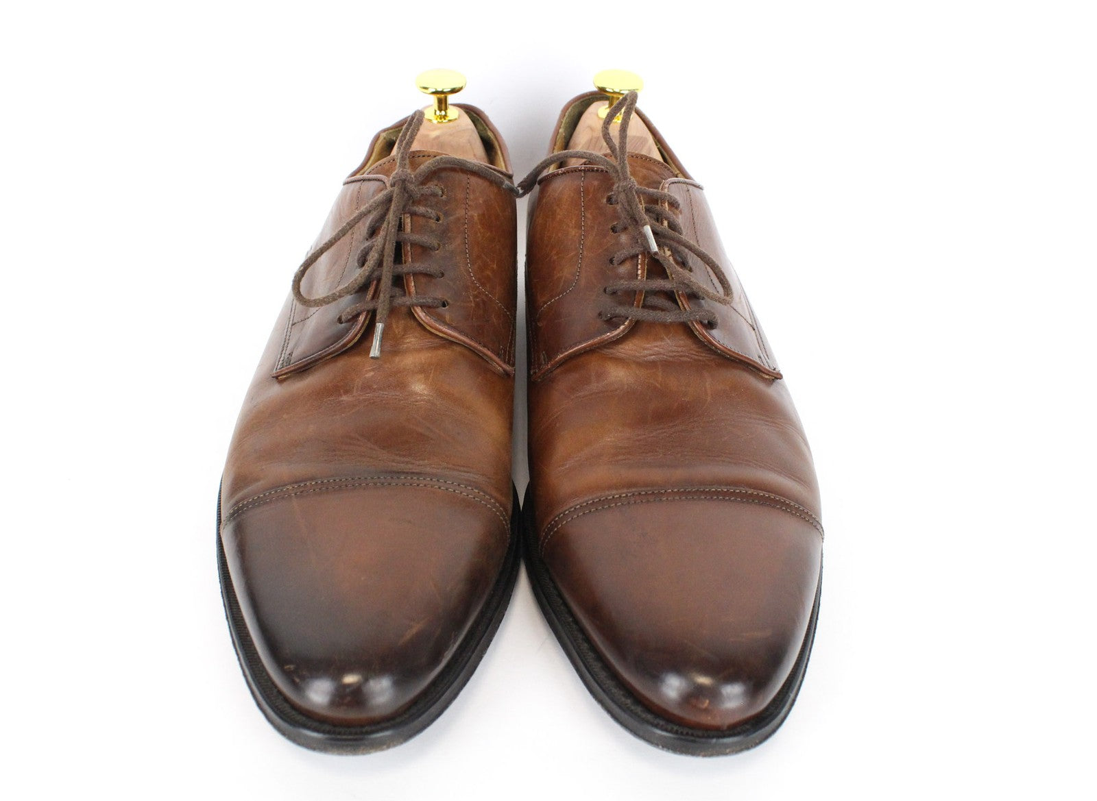 SUITSUPPLY Men's Brown Leather EU43 Lace-Up Low Top Dressy Casual Shoes