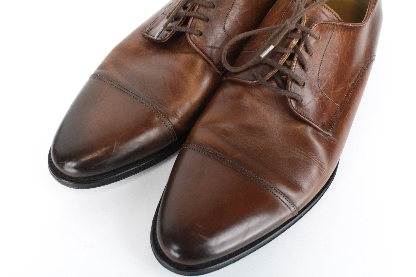 SUITSUPPLY Men's Brown Leather EU43 Lace-Up Low Top Dressy Casual Shoes