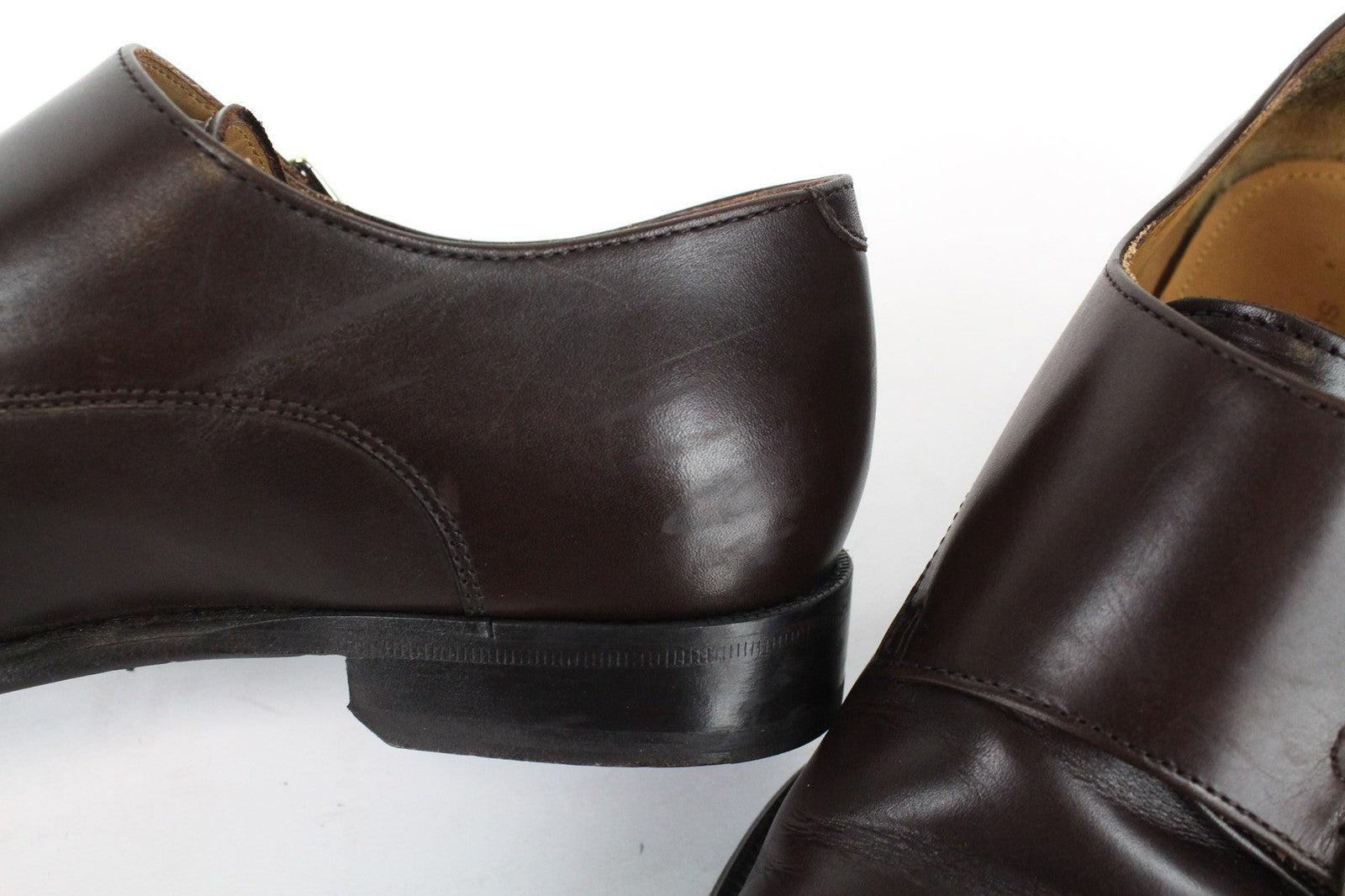 SUITSUPPLY Men's EU40.5 Brown Leather Double Buckle Smart Dress Shoes