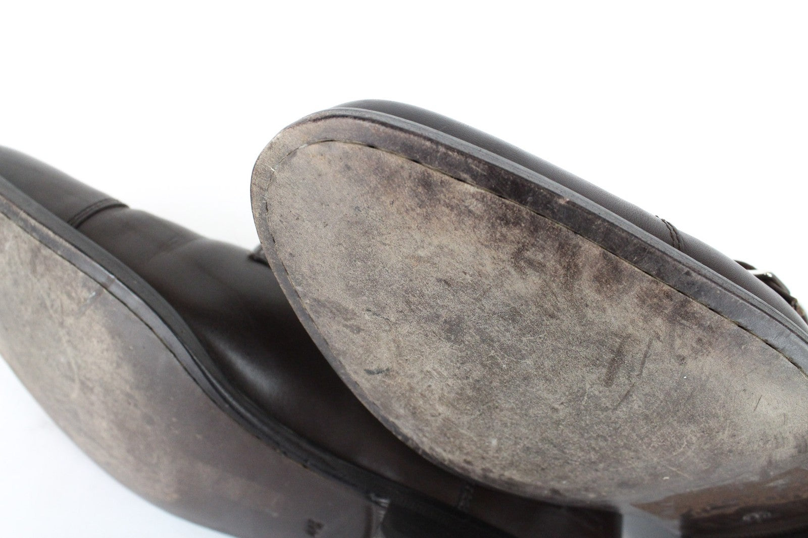 SUITSUPPLY Men's EU40.5 Brown Leather Double Buckle Smart Dress Shoes