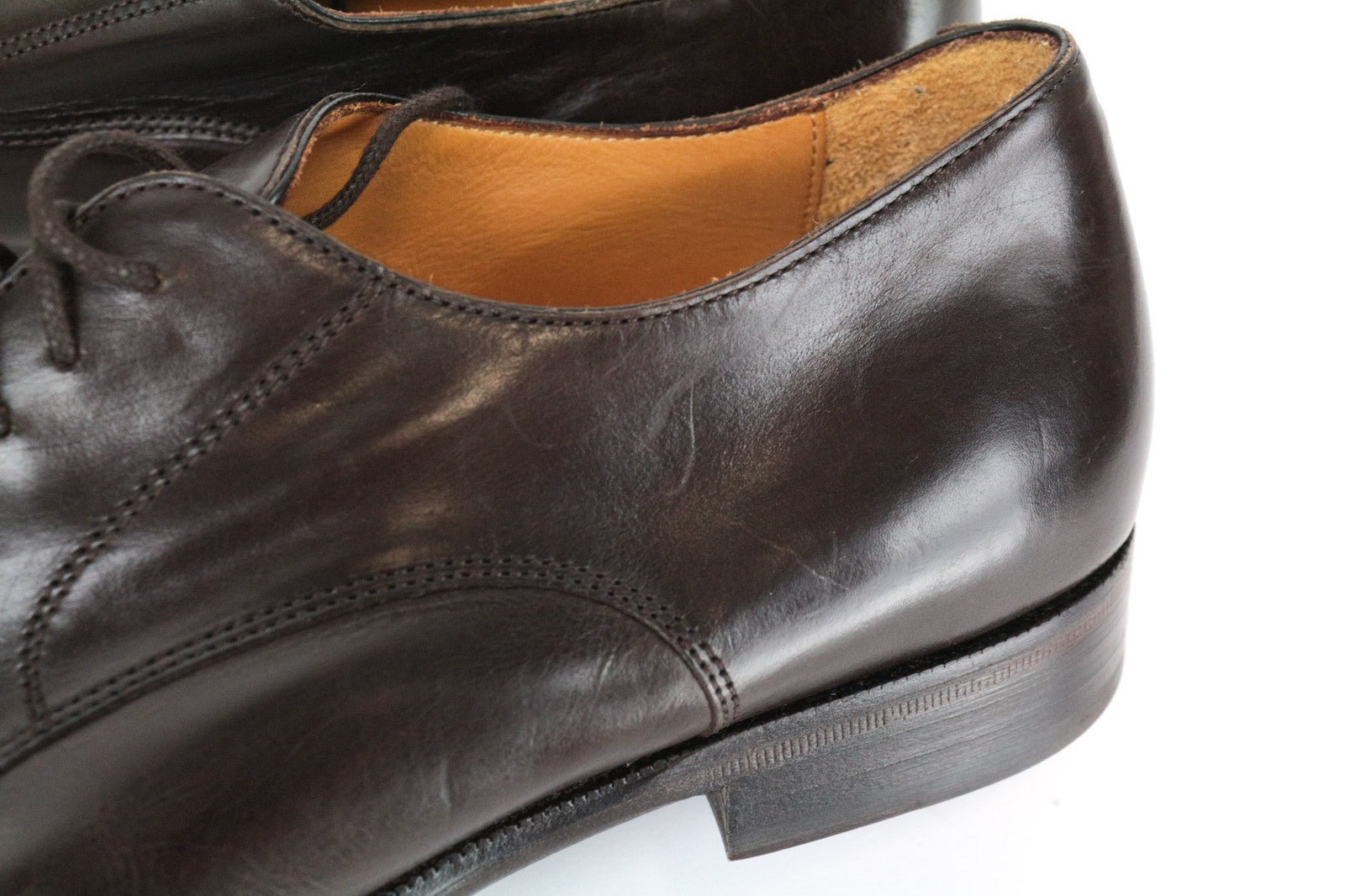 SUITSUPPLY Men's Brown Leather EU42 Lace-Up Low Dress Casual Formal Shoes