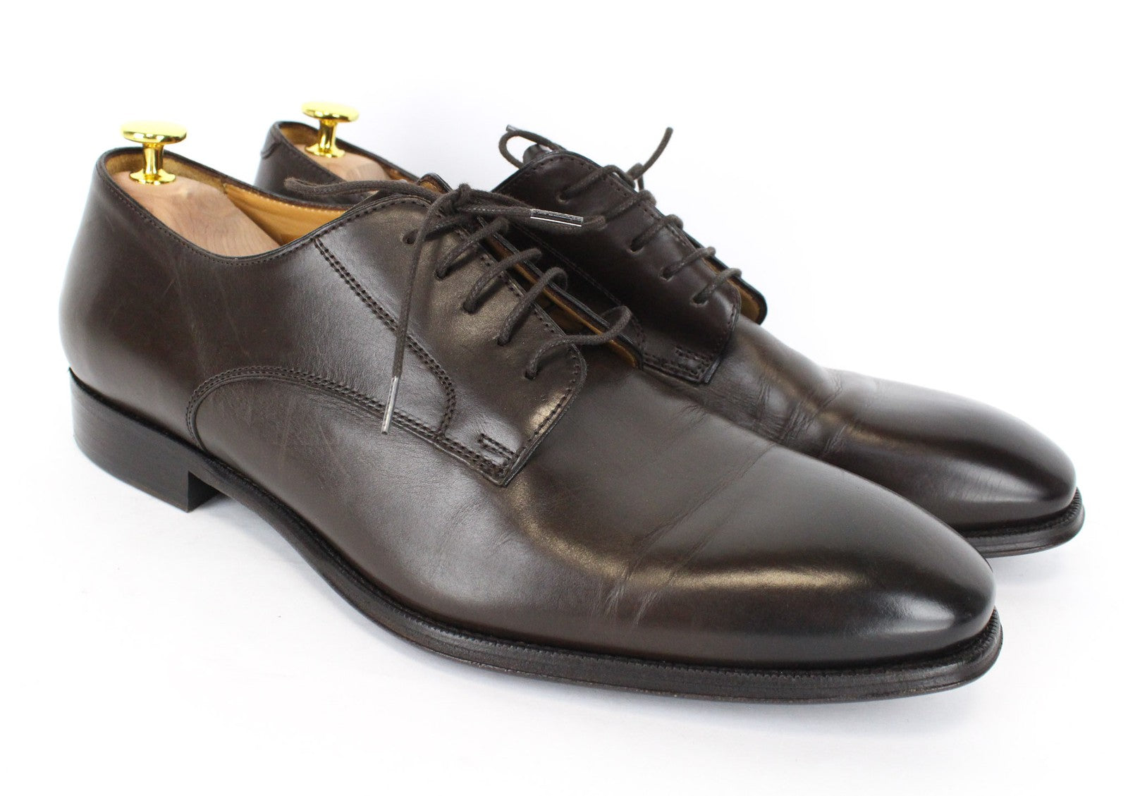 SUITSUPPLY EU45 Brown Leather Shoes Men's Lace-Up Classic Smart Footwear