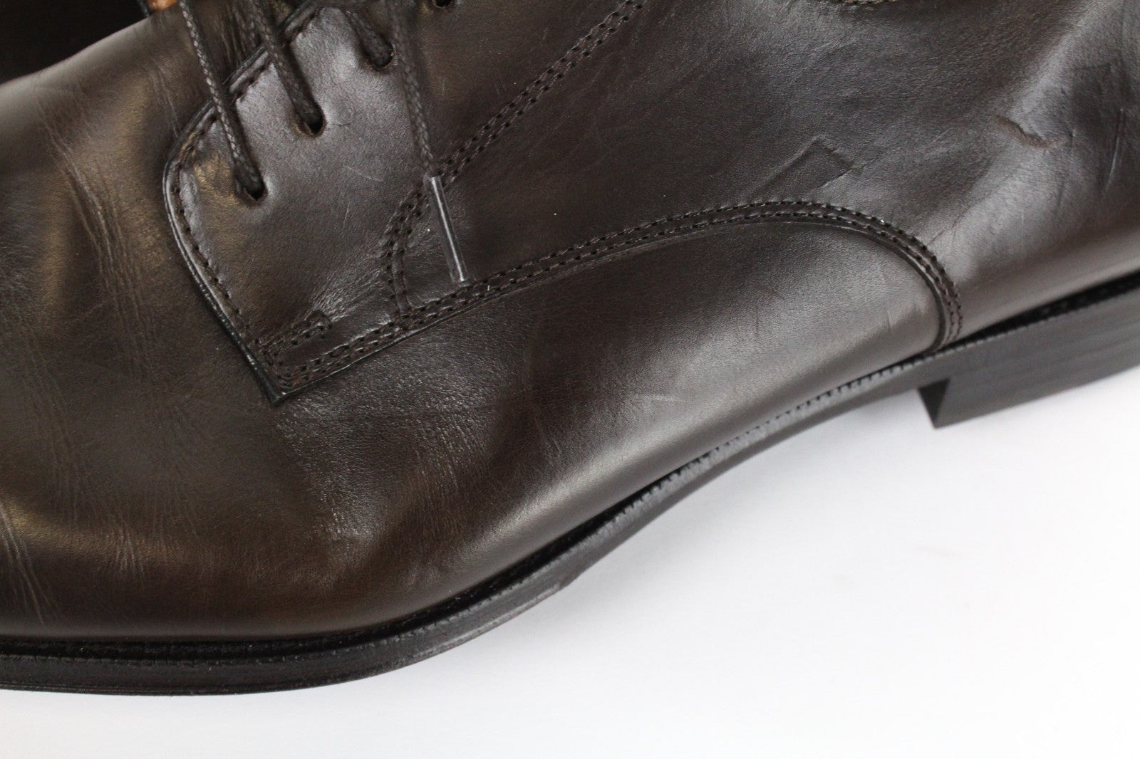 SUITSUPPLY EU45 Brown Leather Shoes Men's Lace-Up Classic Smart Footwear