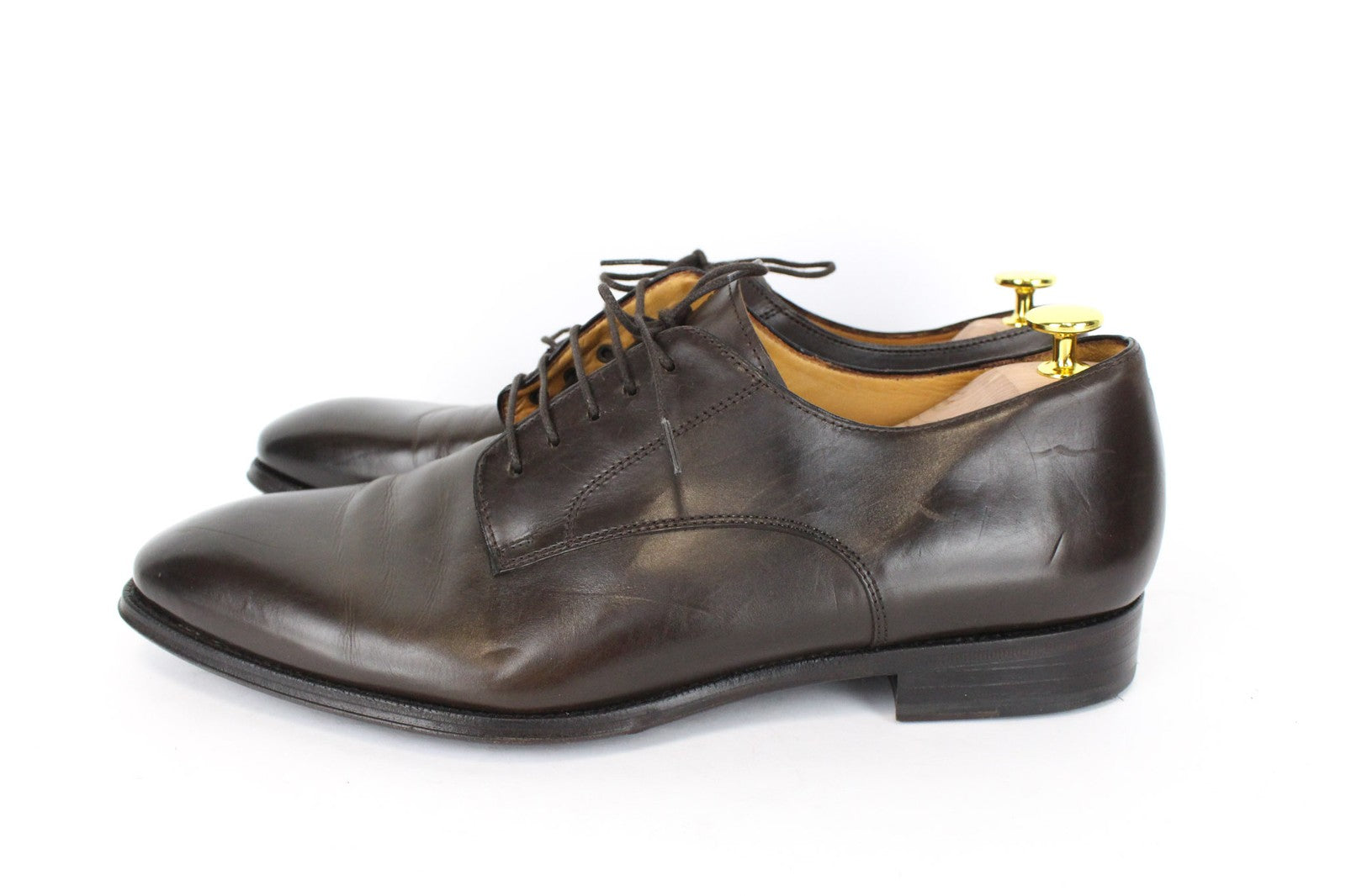 SUITSUPPLY EU45 Brown Leather Shoes Men's Lace-Up Classic Smart Footwear