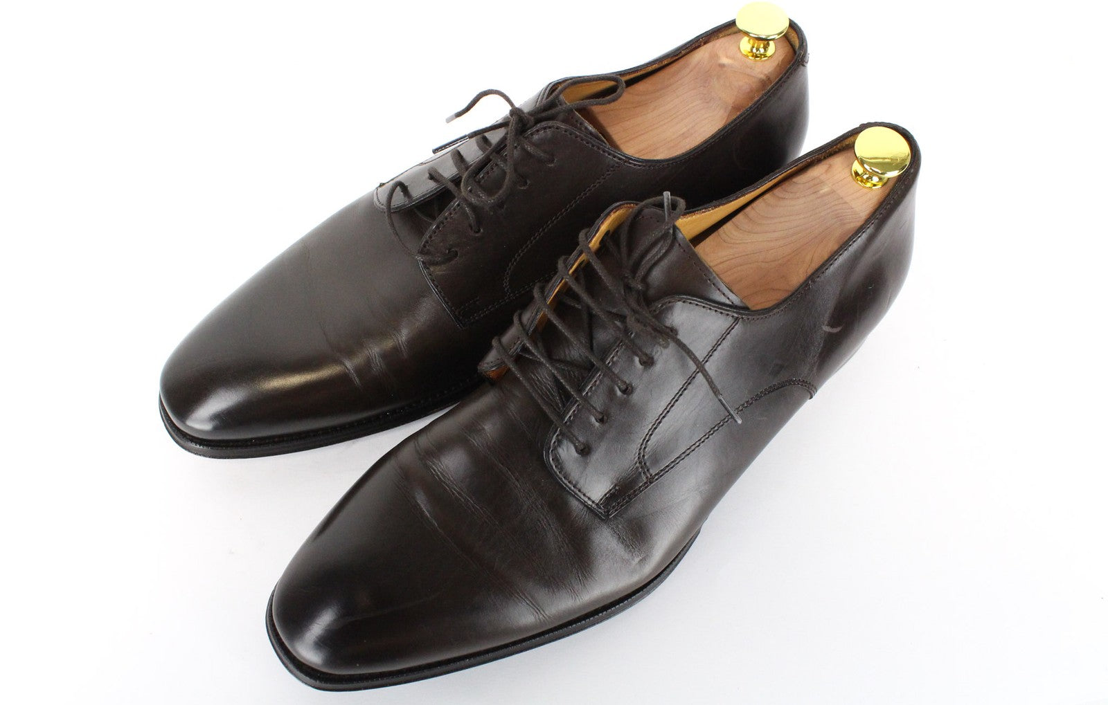 SUITSUPPLY EU45 Brown Leather Shoes Men's Lace-Up Classic Smart Footwear