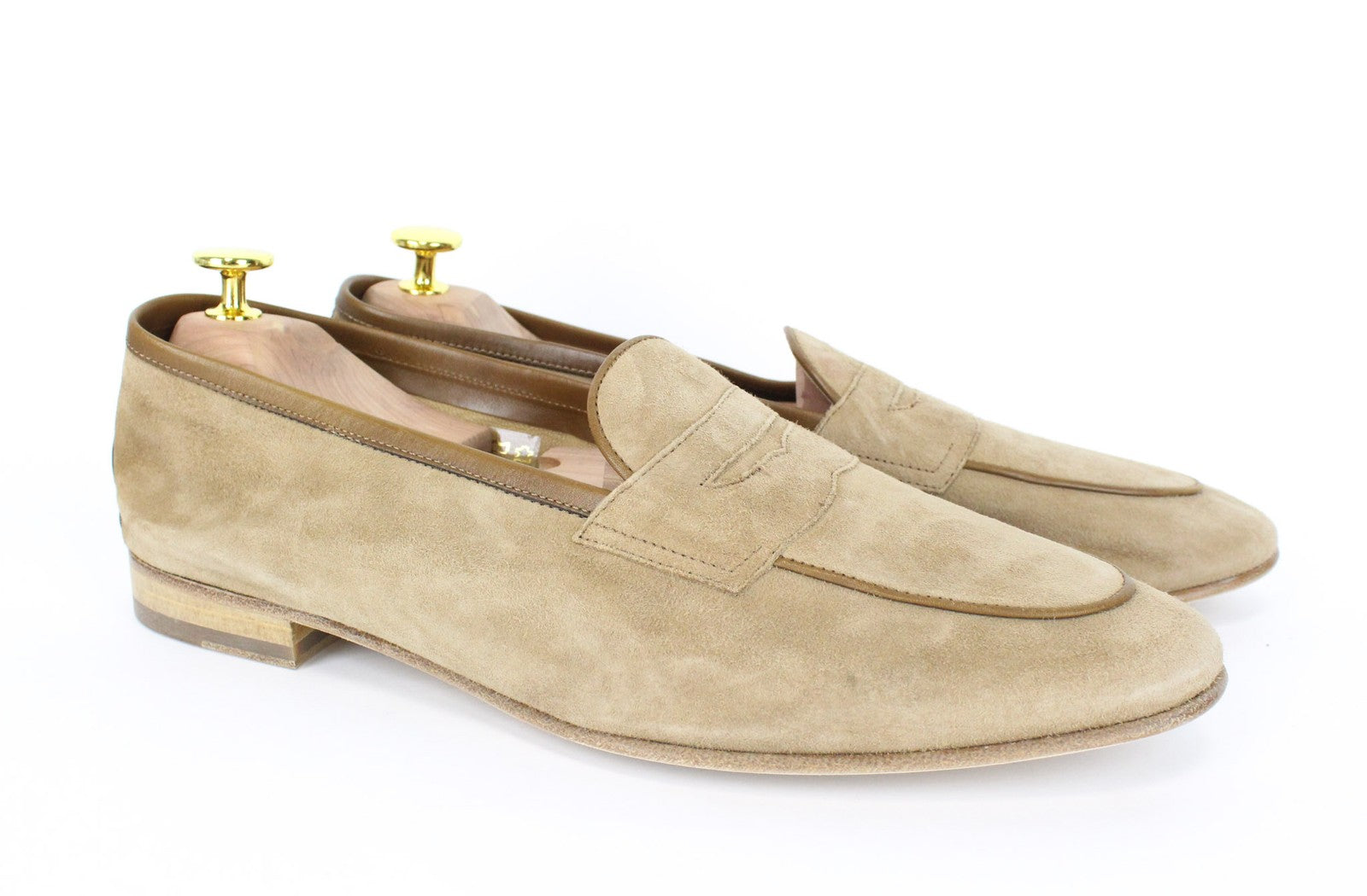 SUITSUPPLY Men's Loafers EU44 Light Brown Suede Slip-On Smart Classic Shoes