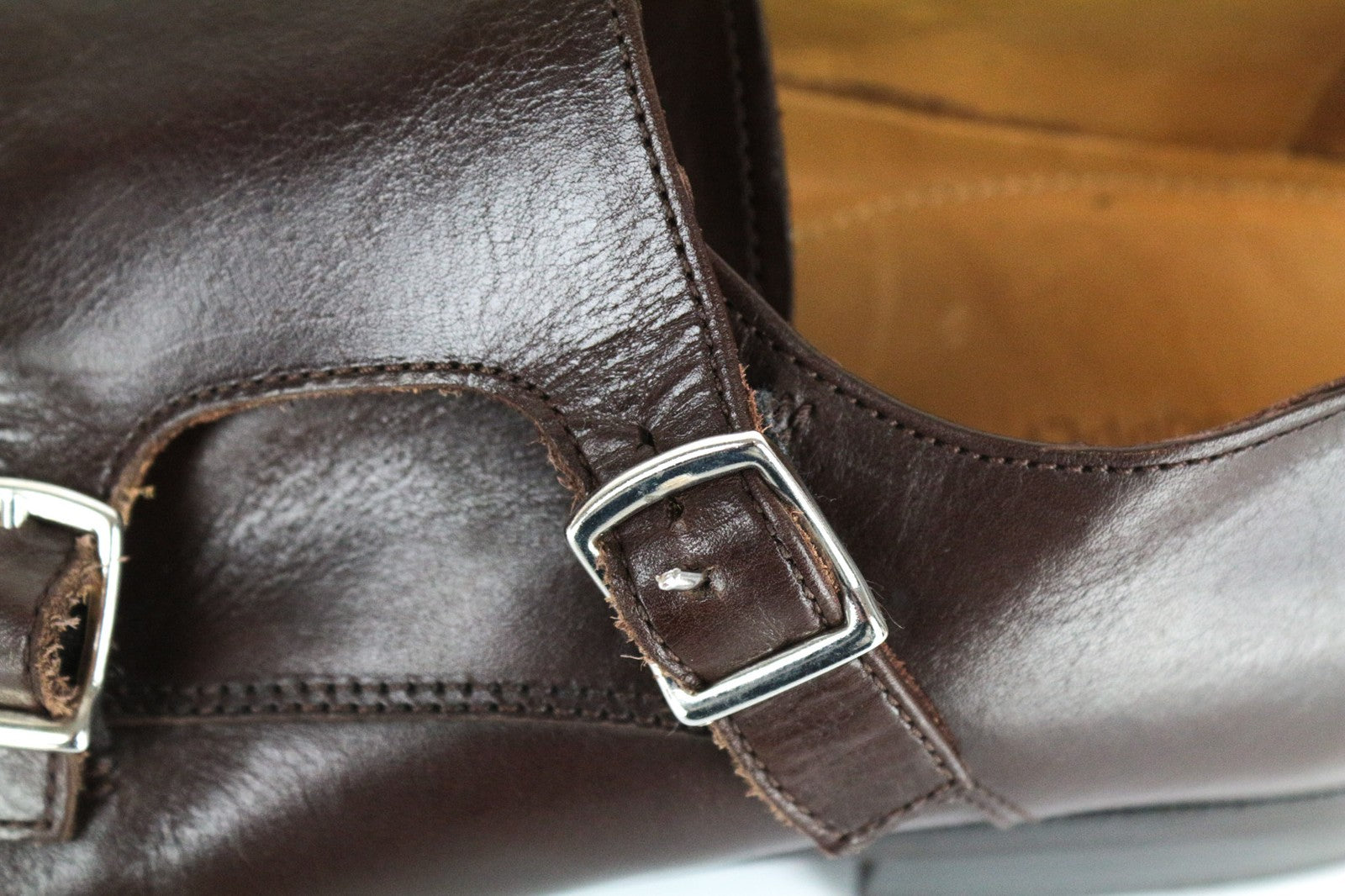 SUITSUPPLY Men's Shoes EU44 Brown Leather UK10 Formal Double Buckle Loafers