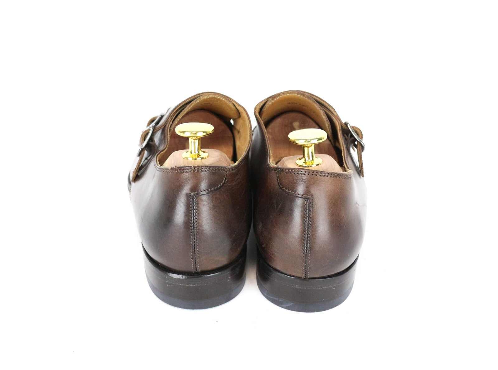 SUITSUPPLY Men's Shoes EU40.5 Brown Leather Double-Buckle Formal Classic