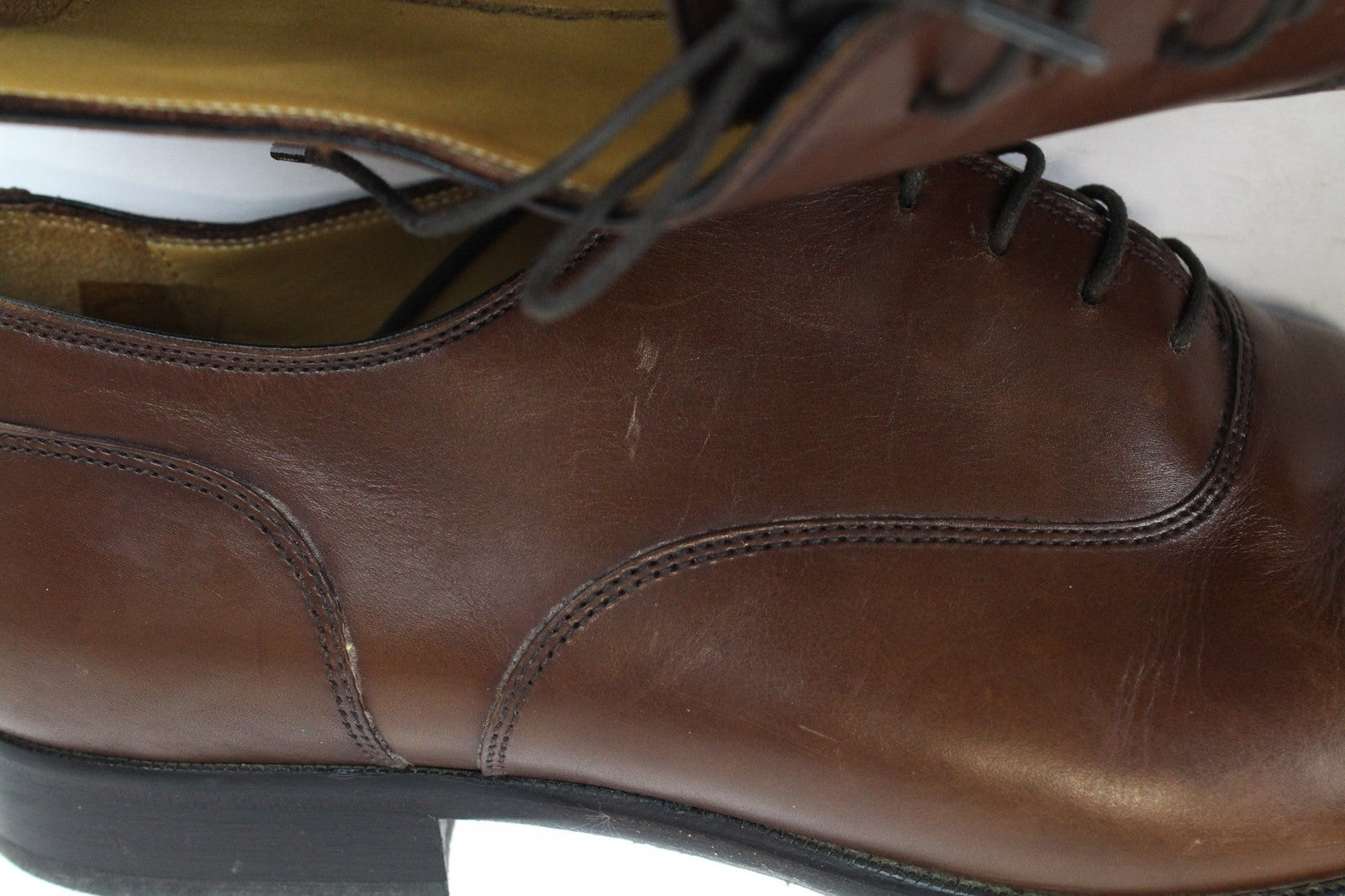 SUITSUPPLY Men's Formal Shoes EU46 Brown Leather Low-Top Classic Laced