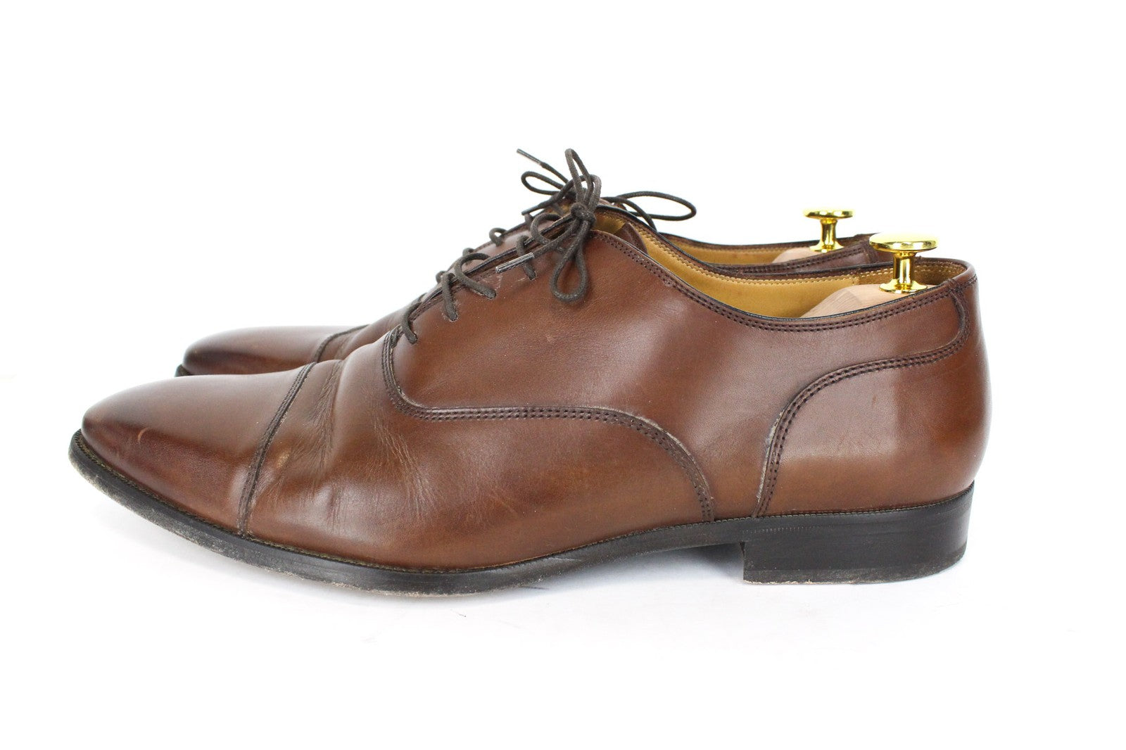 SUITSUPPLY Men's Formal Shoes EU46 Brown Leather Low-Top Classic Laced