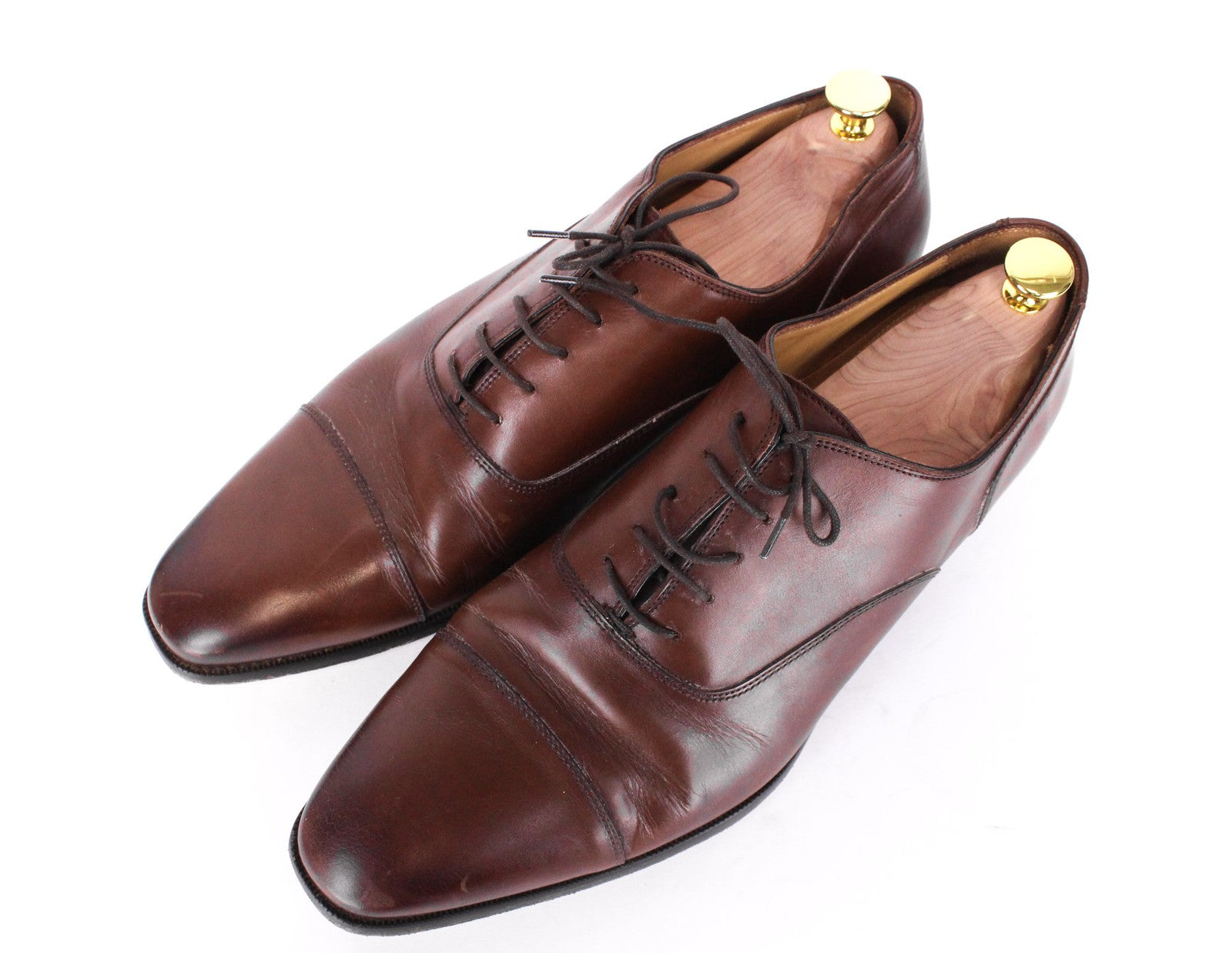 SUITSUPPLY Men's Formal Shoes EU46 Brown Leather Low-Top Classic Laced