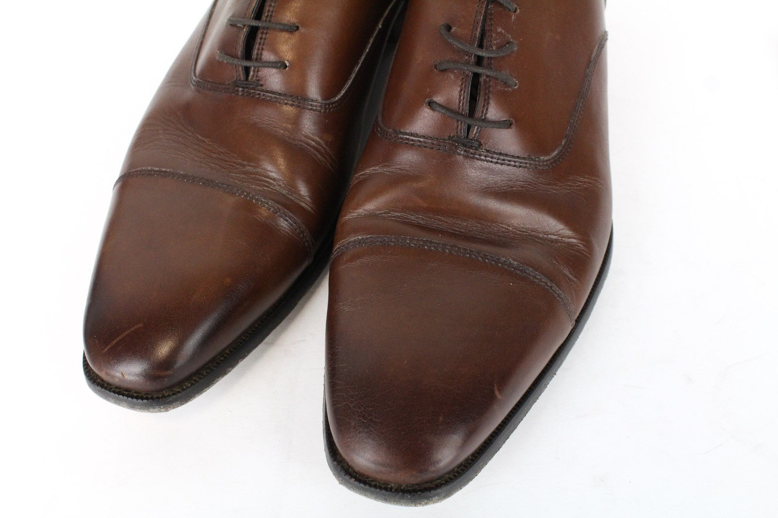 SUITSUPPLY Men's Formal Shoes EU46 Brown Leather Low-Top Classic Laced