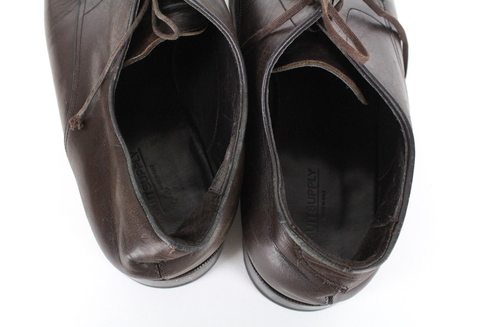 SUITSUPPLY Men's EU43 Shoes Brown Leather Lace-Up Classic Smart Style