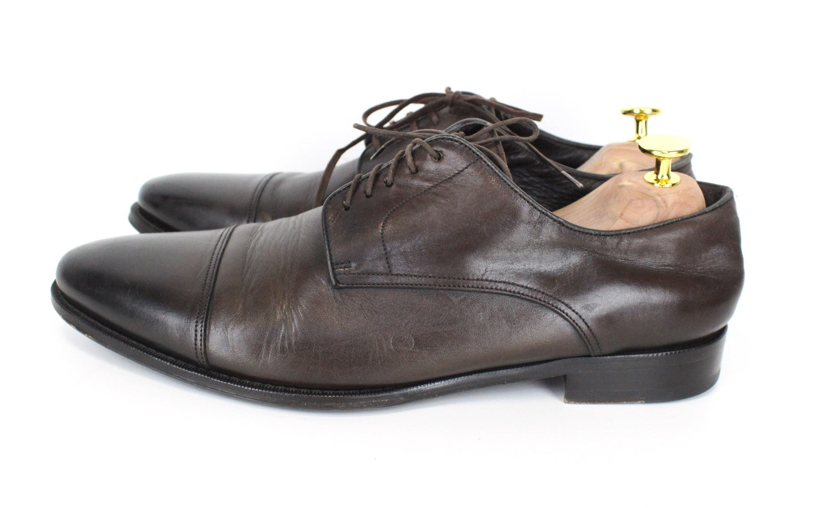 SUITSUPPLY Men's EU43 Shoes Brown Leather Lace-Up Classic Smart Style