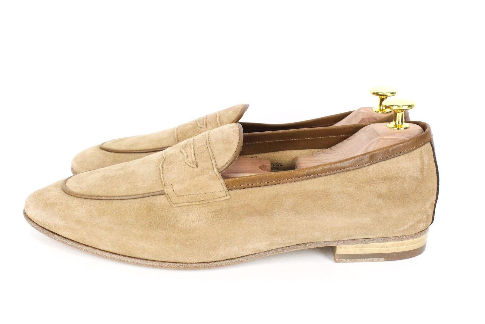 SUITSUPPLY Men's Shoes EU43 Camel Brown Suede Slip-On Classic Loafers