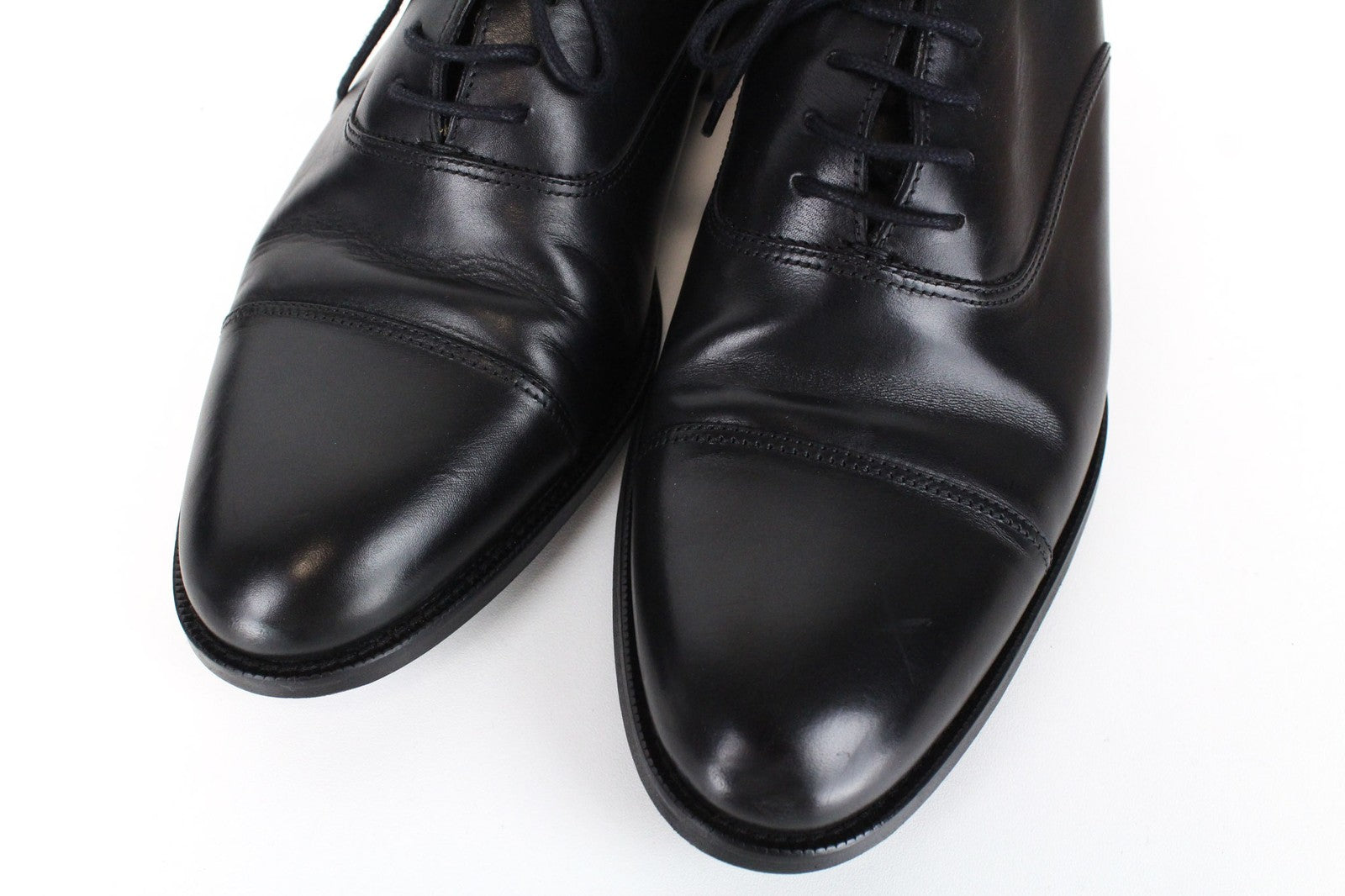 SUITSUPPLY Men's Formal Shoes EU40 Black Leather Lace-Up Classic Pair