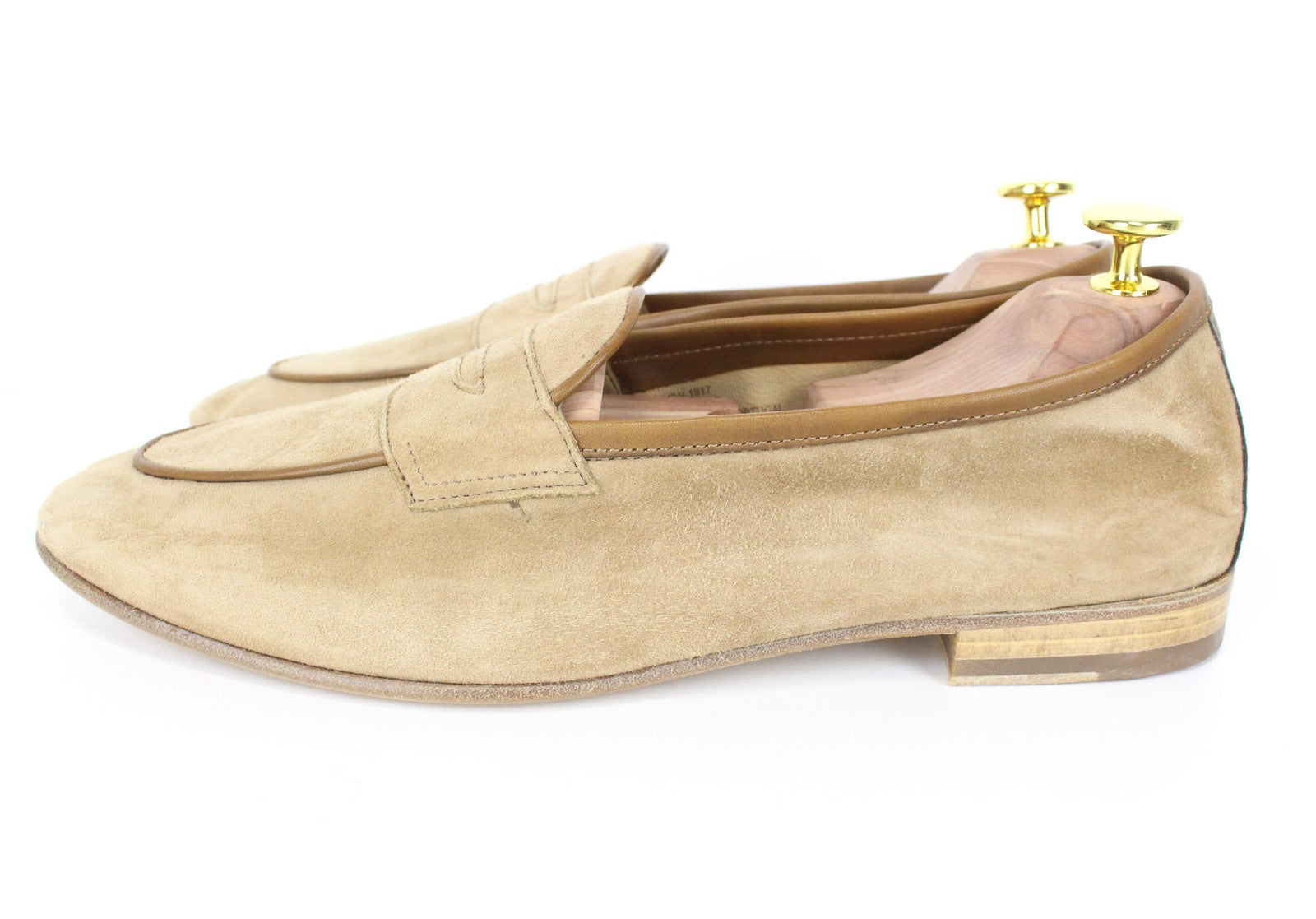 SUITSUPPLY Men's Moccasins EU43/UK9 Beige Suede Calf Leather Formal Loafers