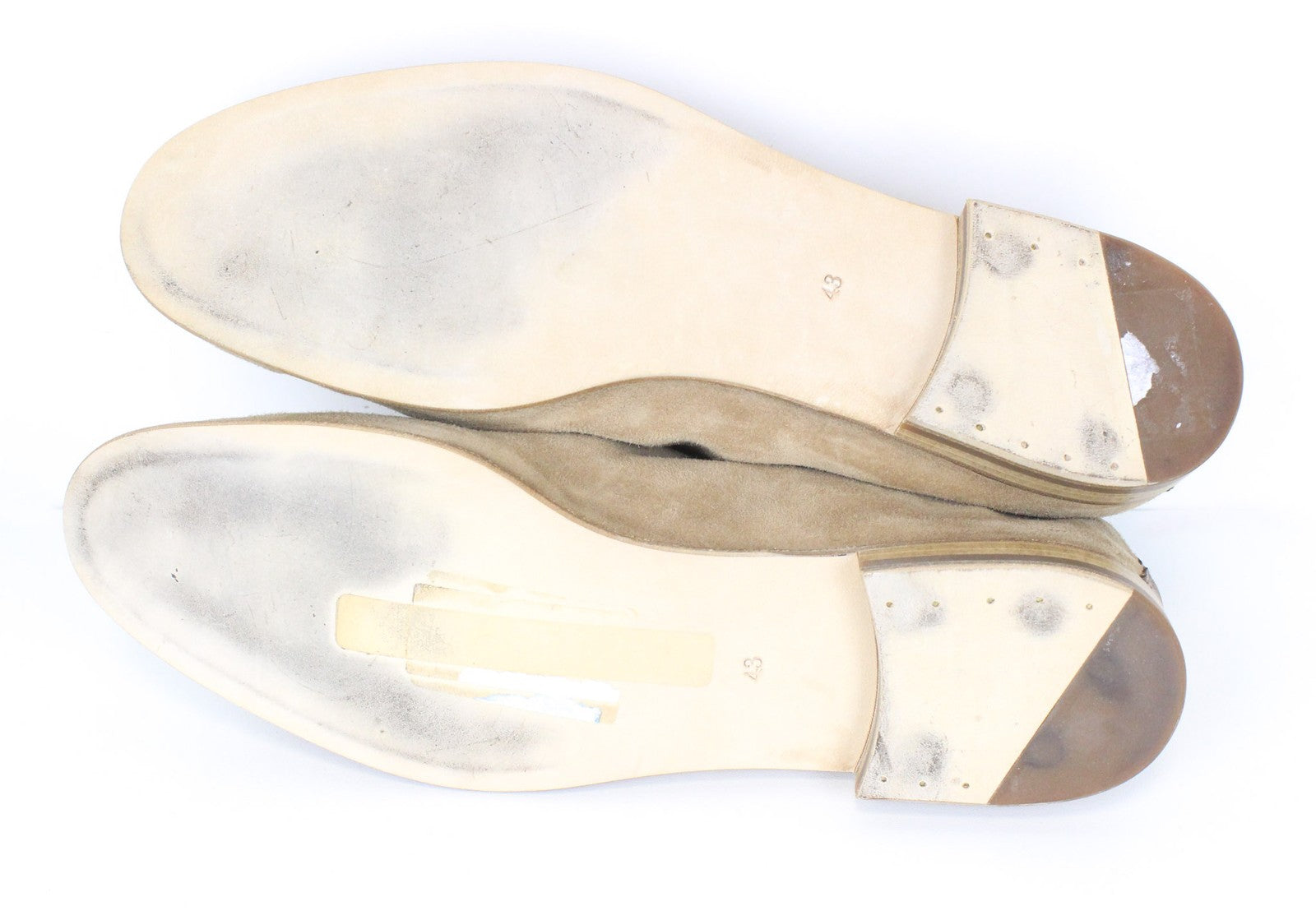 SUITSUPPLY Men's Moccasins EU43/UK9 Beige Suede Calf Leather Formal Loafers