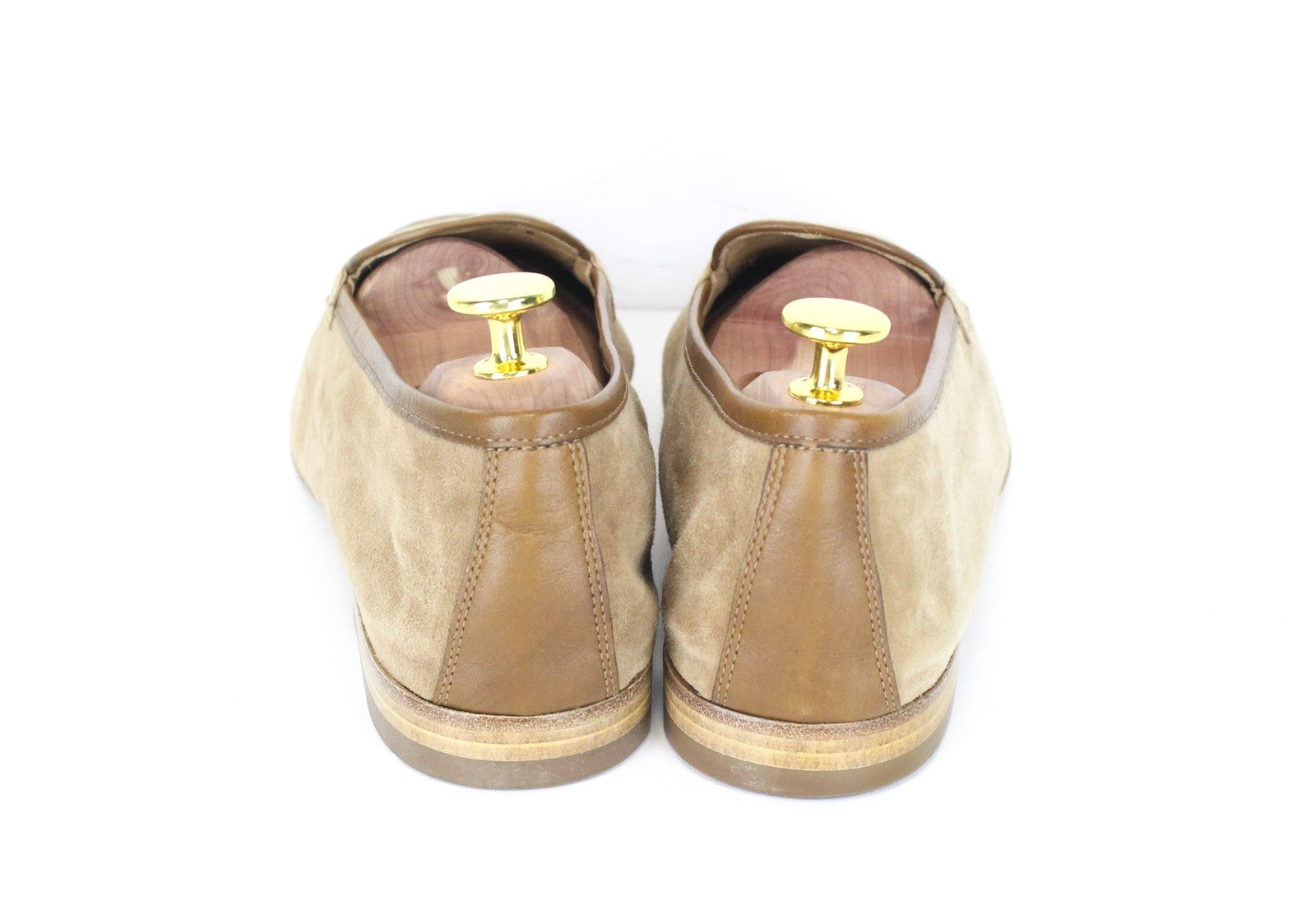 SUITSUPPLY Men's Shoes EU41 Light Brown Suede Slip-On Dress Loafers