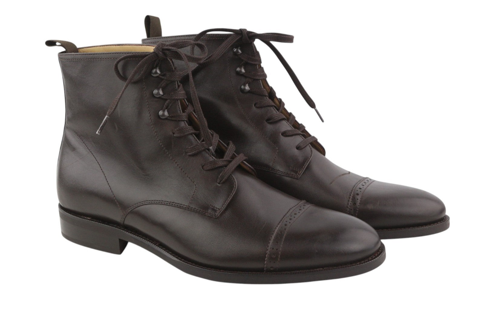 SUITSUPPLY EU43.5 Brown High-Top Men's Classic Formal Leather Lace-Up Shoes