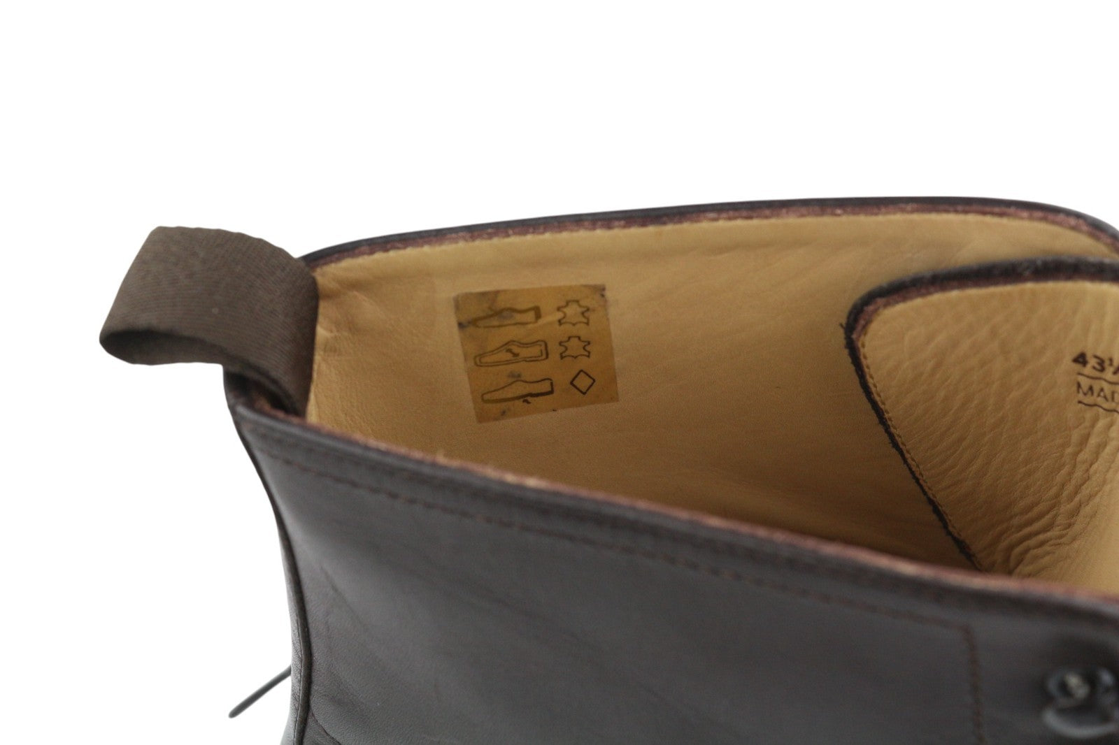 SUITSUPPLY EU43.5 Brown High-Top Men's Classic Formal Leather Lace-Up Shoes