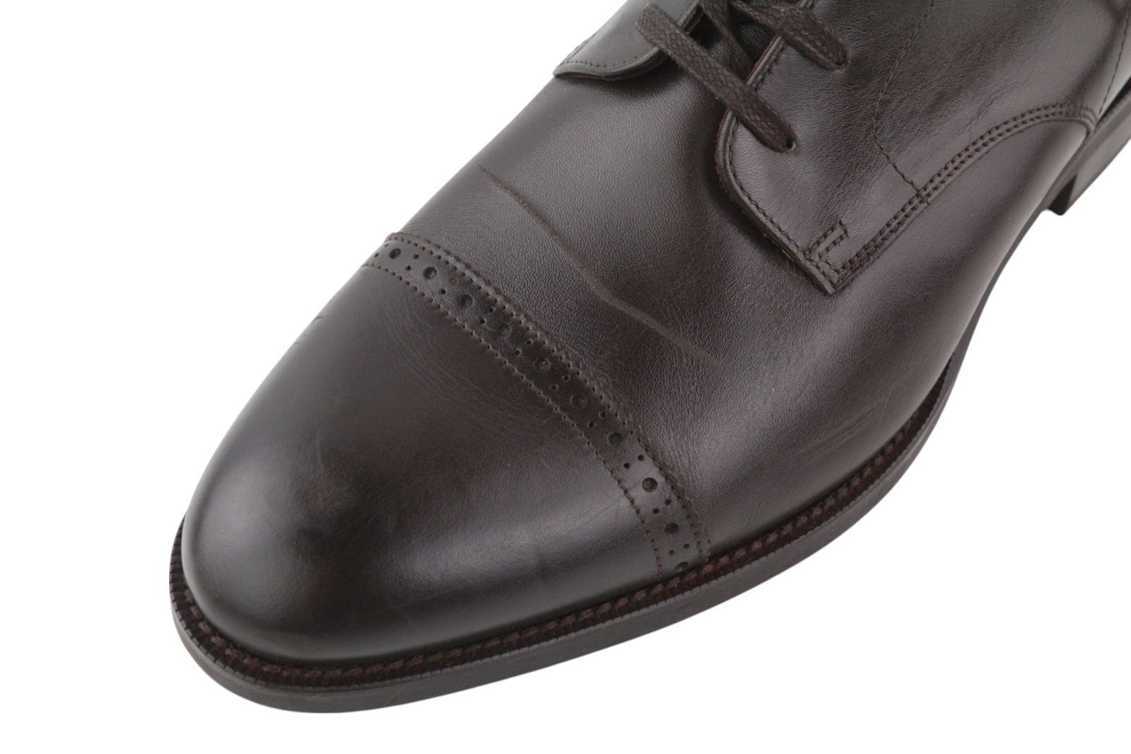 SUITSUPPLY EU43.5 Brown High-Top Men's Classic Formal Leather Lace-Up Shoes