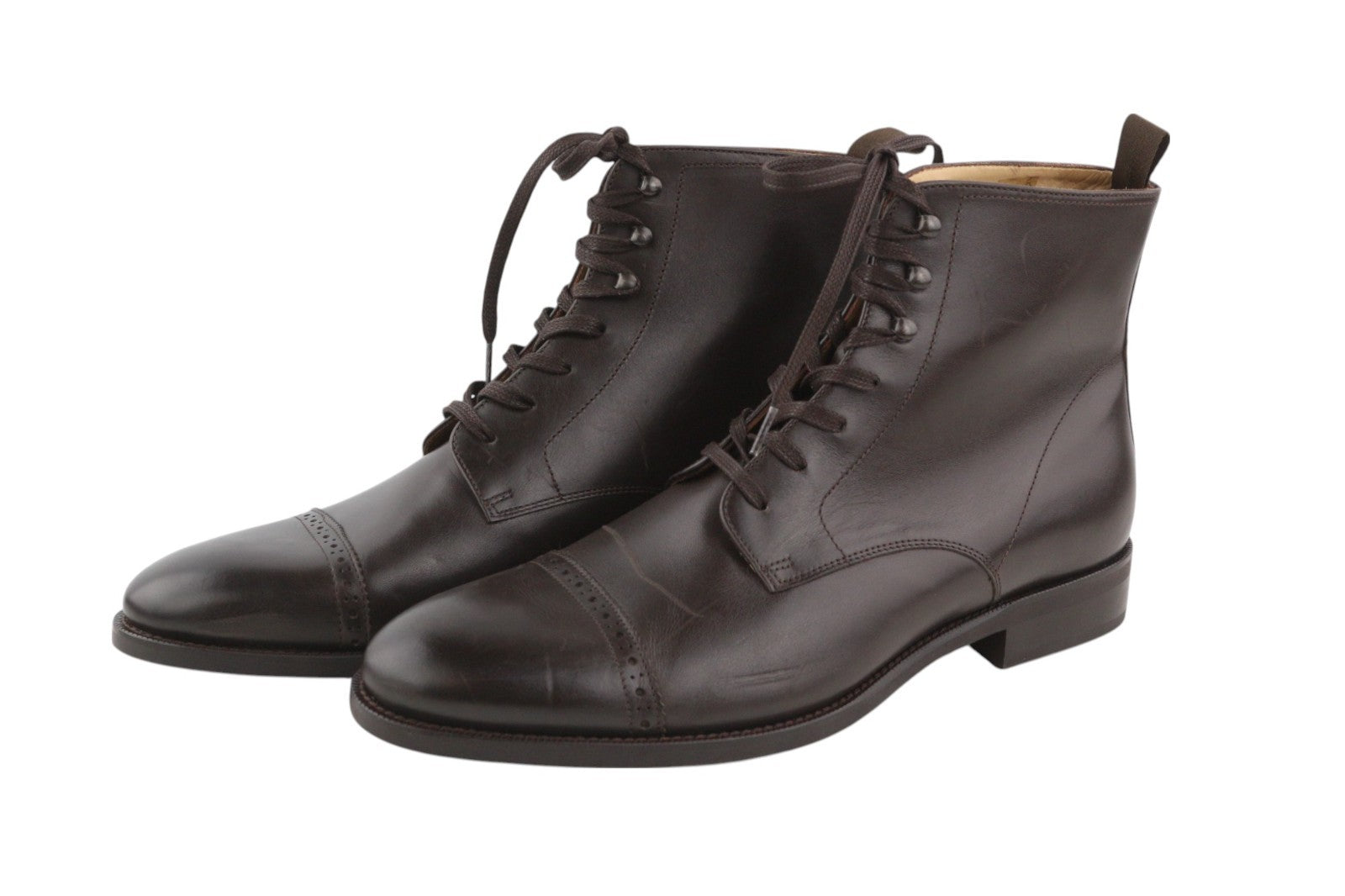 SUITSUPPLY EU43.5 Brown High-Top Men's Classic Formal Leather Lace-Up Shoes