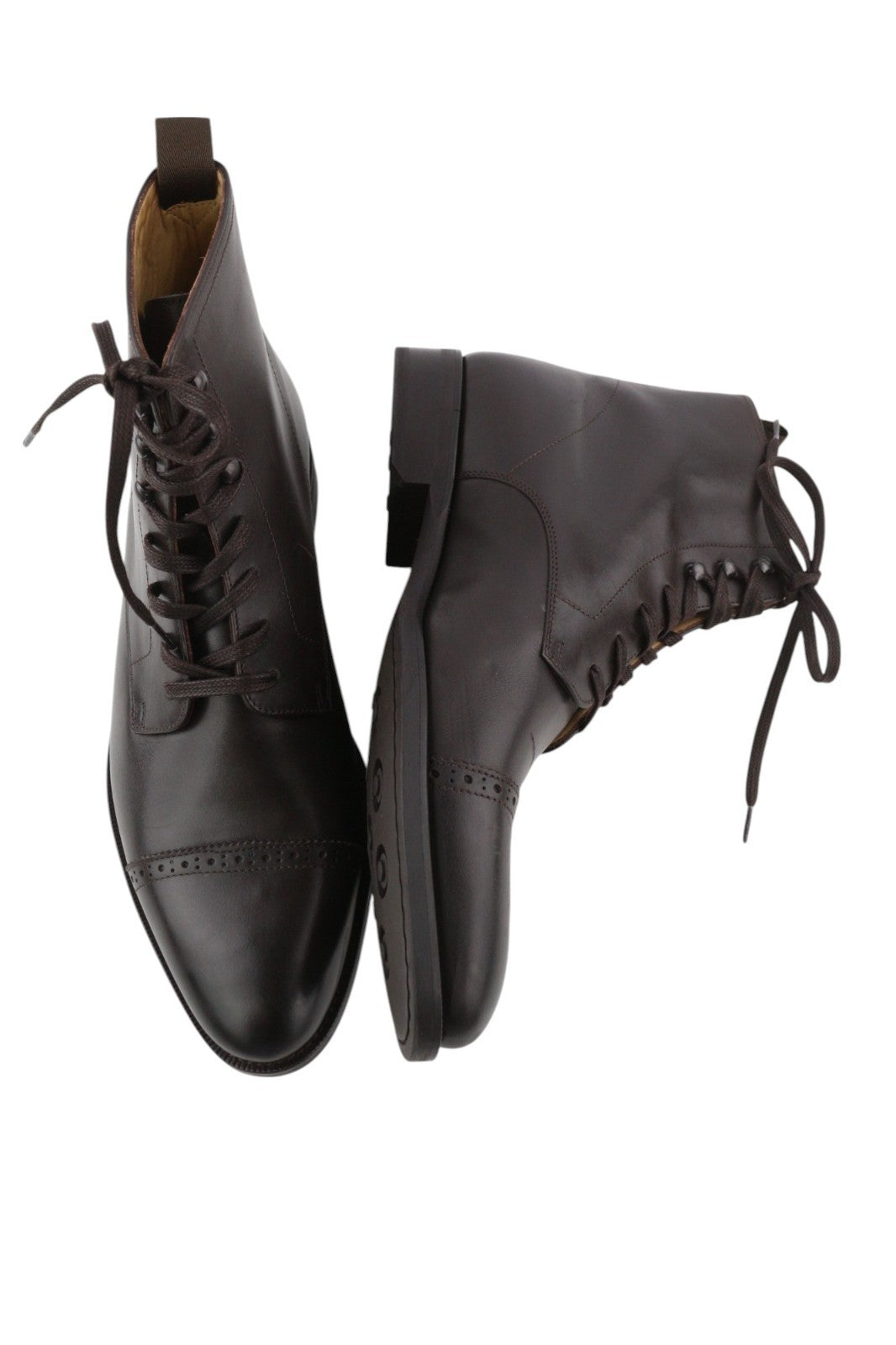 SUITSUPPLY EU43.5 Brown High-Top Men's Classic Formal Leather Lace-Up Shoes