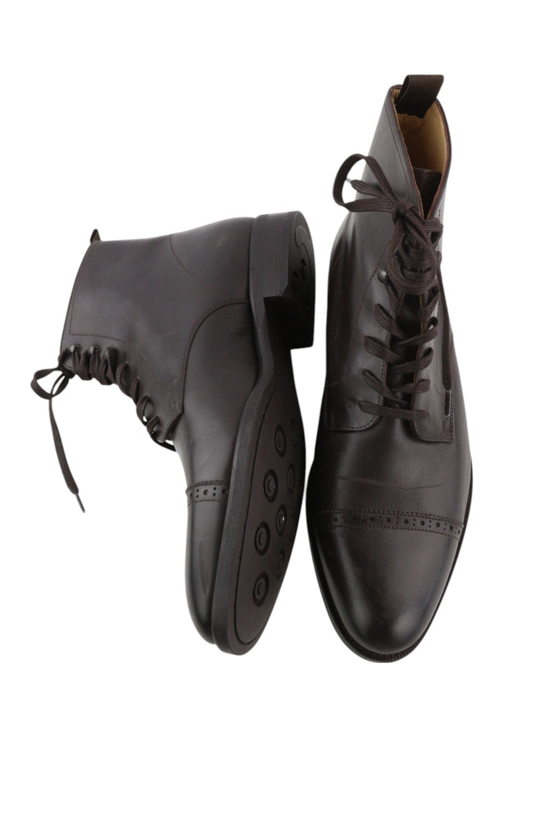 SUITSUPPLY EU43.5 Brown High-Top Men's Classic Formal Leather Lace-Up Shoes