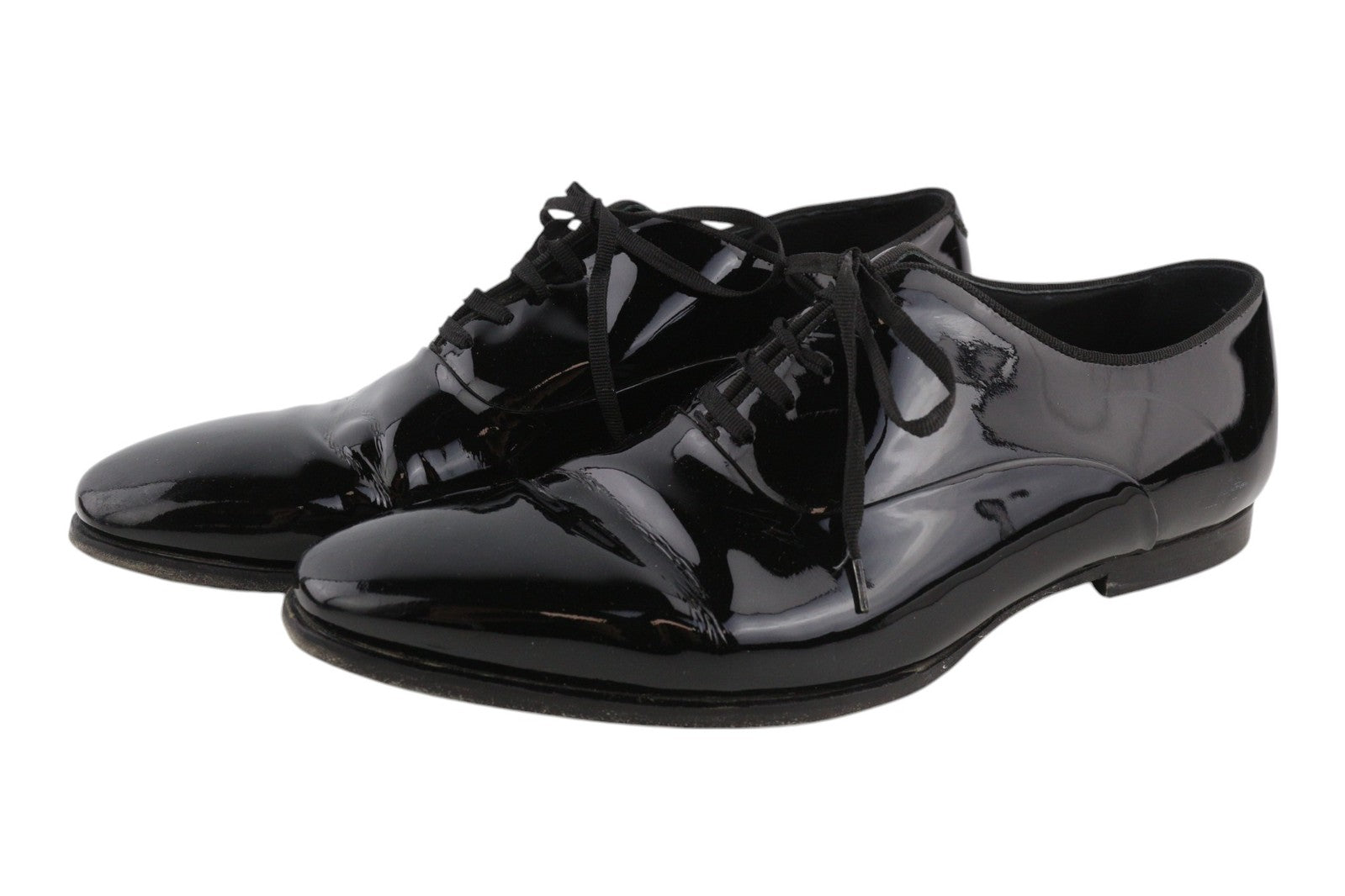 SUITSUPPLY Men Shoes EU41.5 Black Lacquered Classic Formal Laced Low-Top